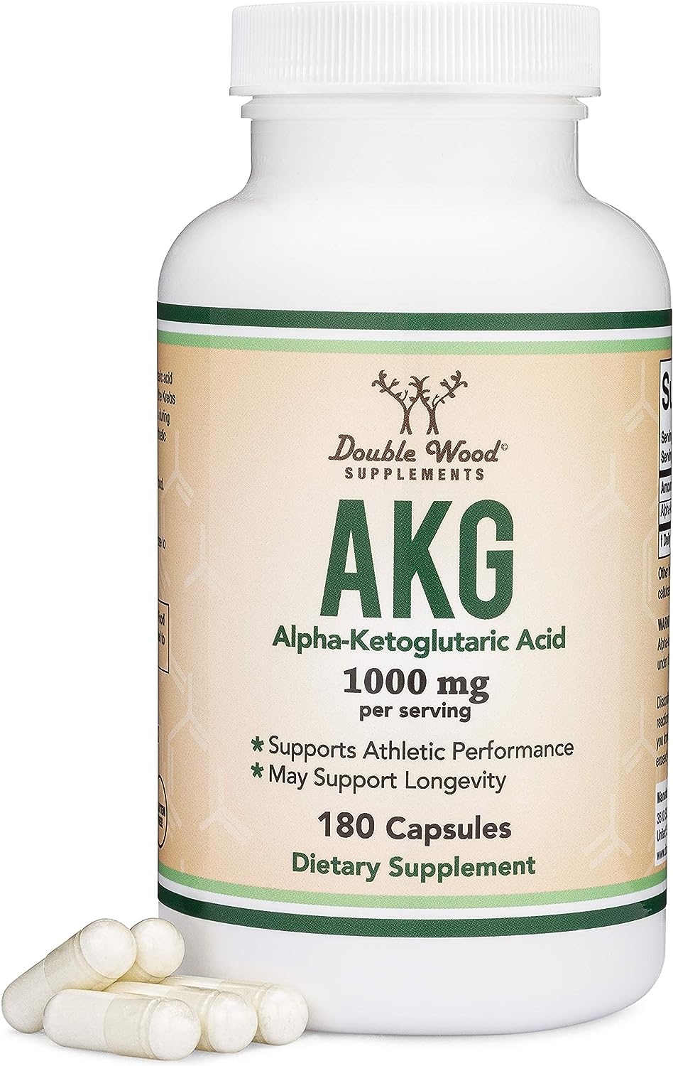 AKG Supplement (Alpha Ketoglutaric Acid) 1,000mg Per Serving 180 Capsules