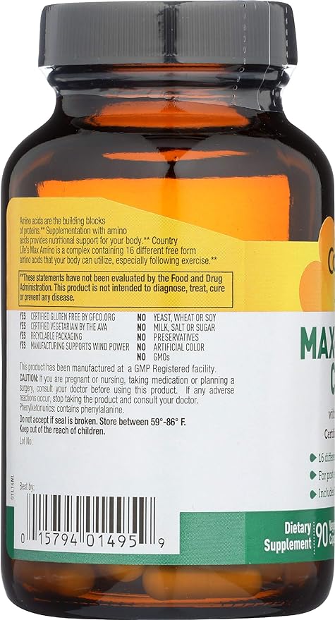 Country Life Maxi-Amino with 16 Free Form Amino Acids,