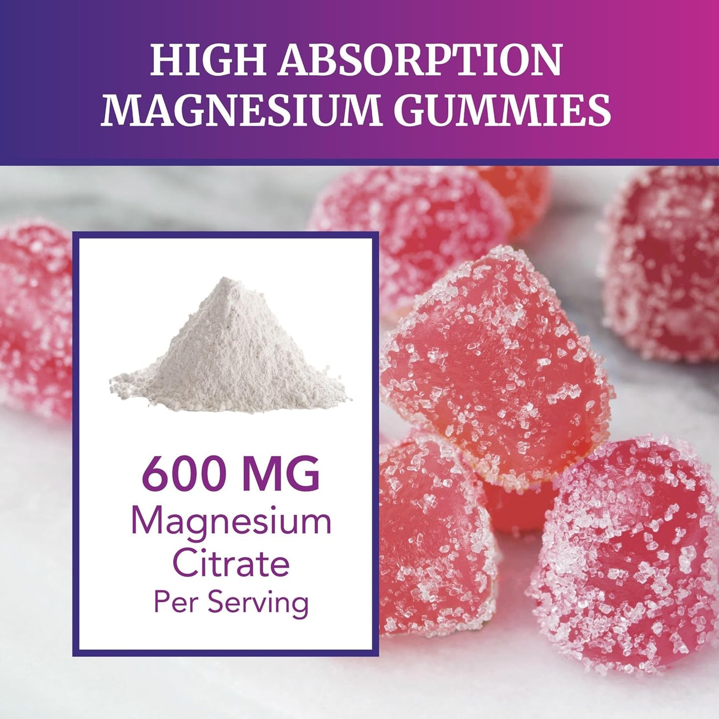 Magnesium Citrate Gummies High Absorption Magnesium 60 count