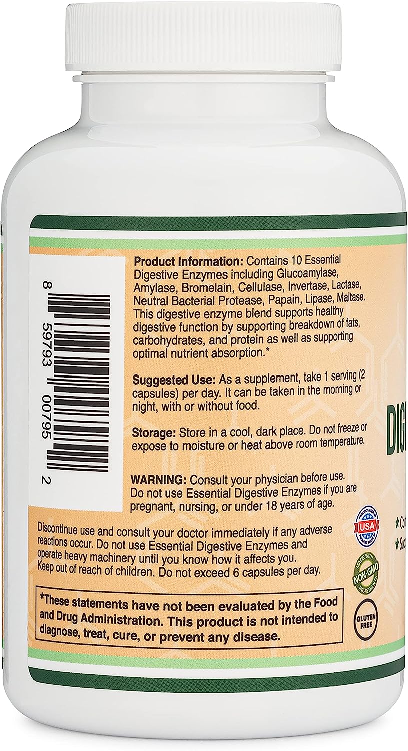 Digestive Enzymes - 800mg Blend of All 10 Most Essential Digestive and Pancreatic