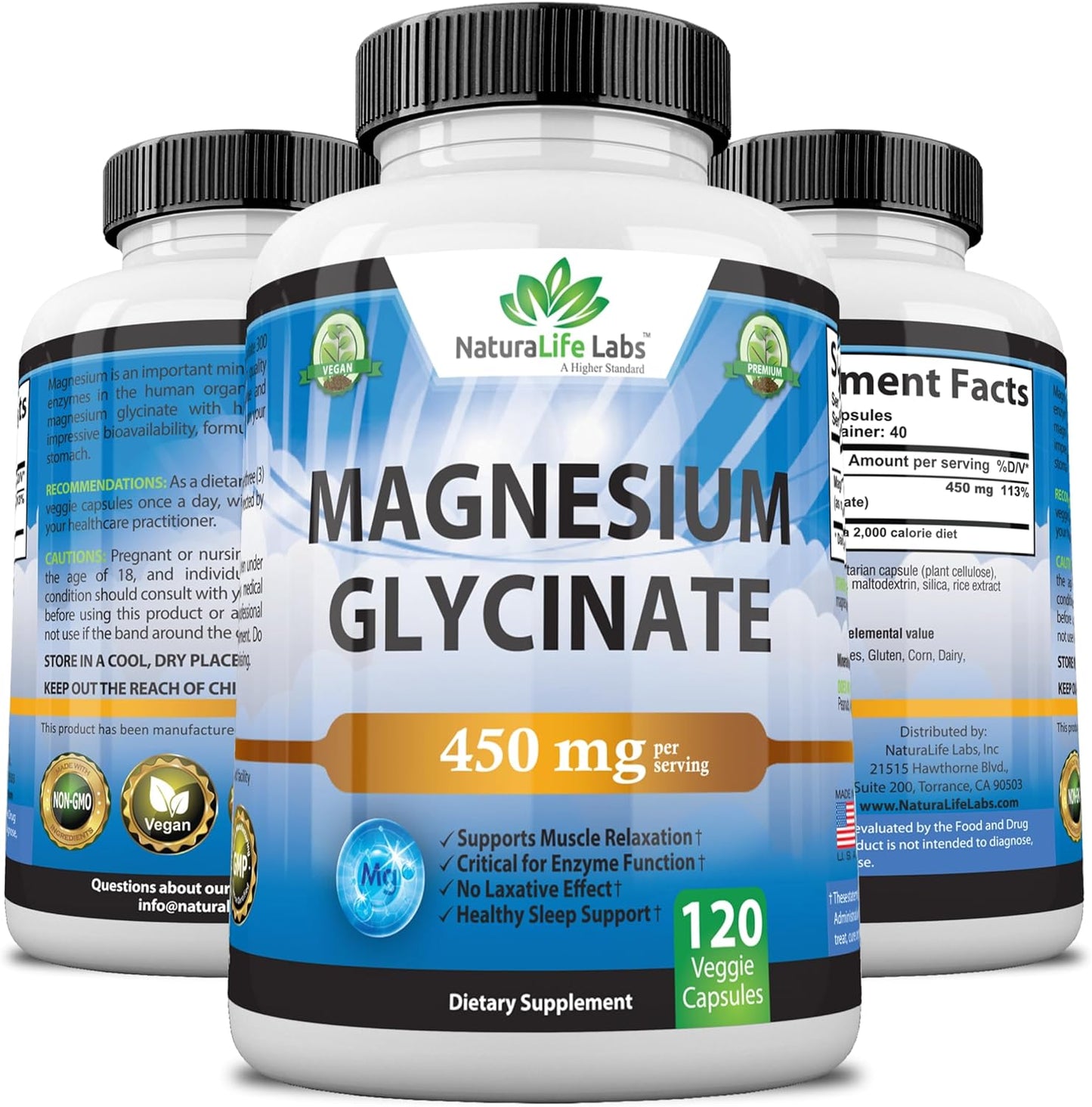 Magnesium Glycinate  Maximum Bioavailability 120 count