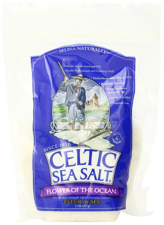 Celtic Sea Salt Bag, Flower of The Ocean, 8 Ounce