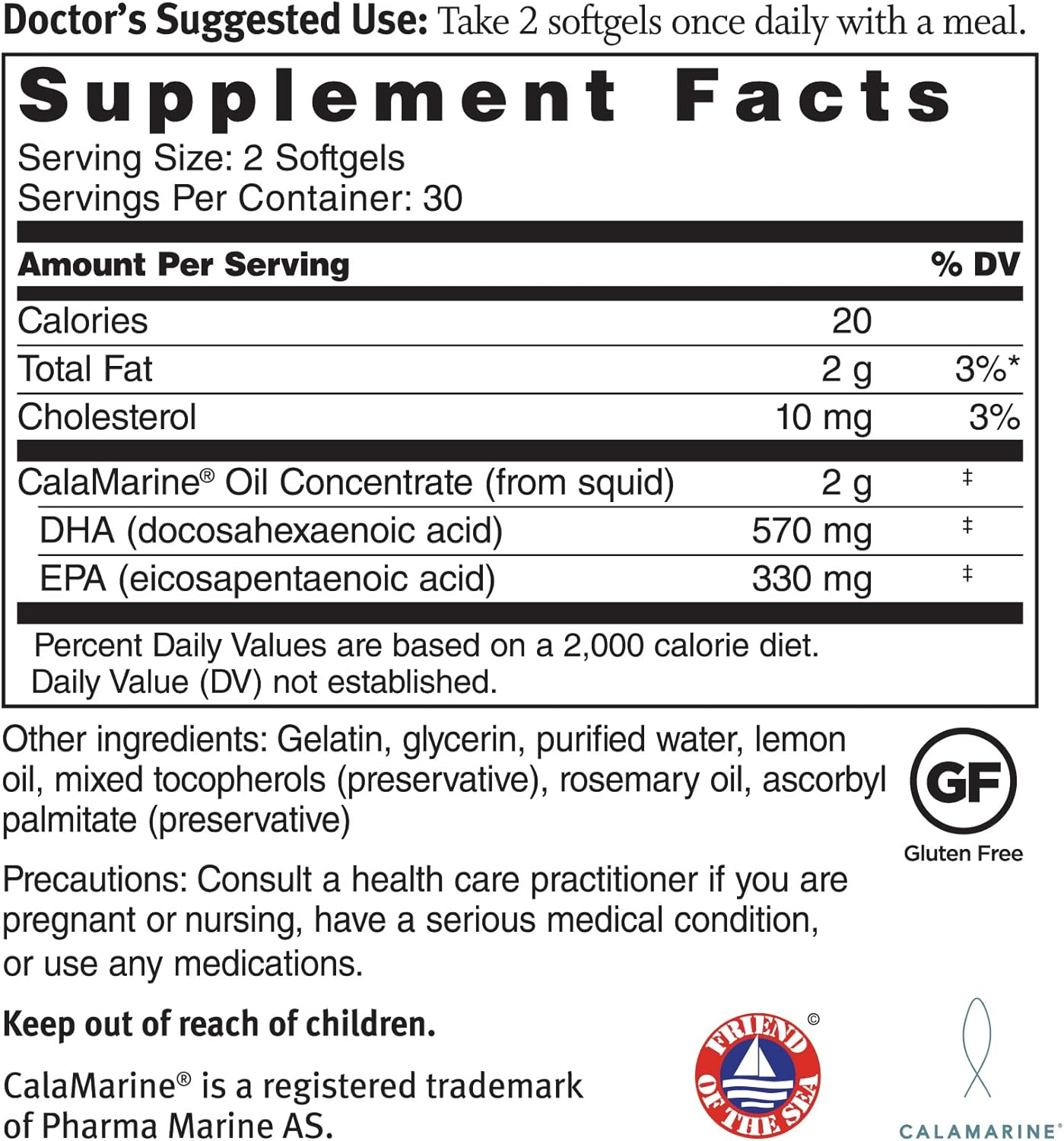 Dr. Sinatra Clinical Grade CalaMarine Omega-3 Supplement 60 softgels