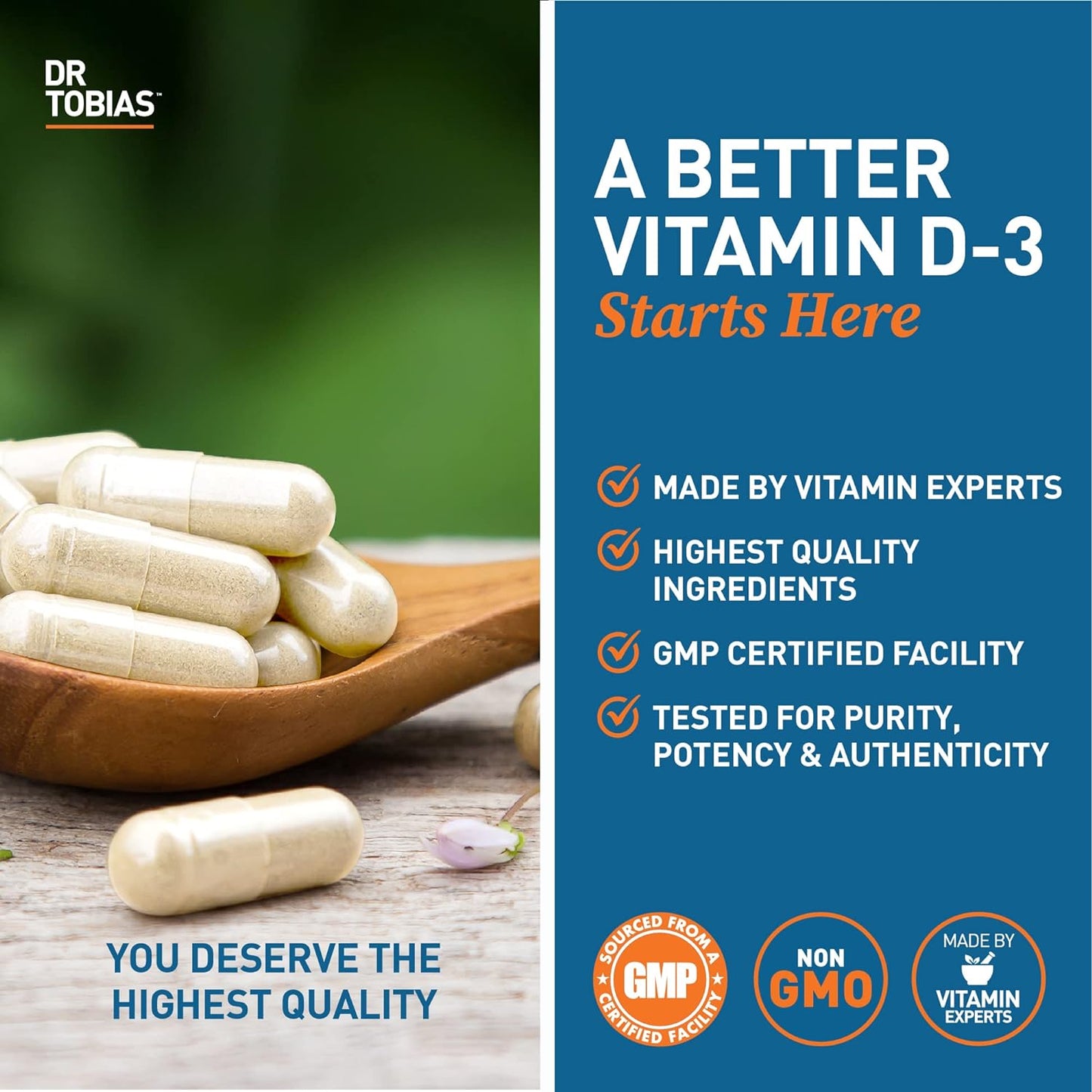 Dr. Tobias Vitamin D3 5000 IU  90 Capsules