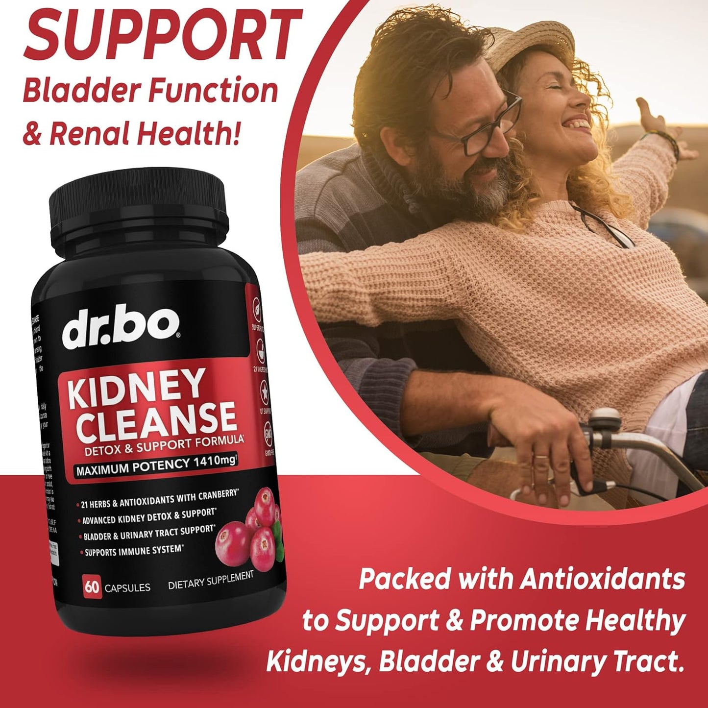 Kidney Cleanse Detox Support Supplement- 60 capsules