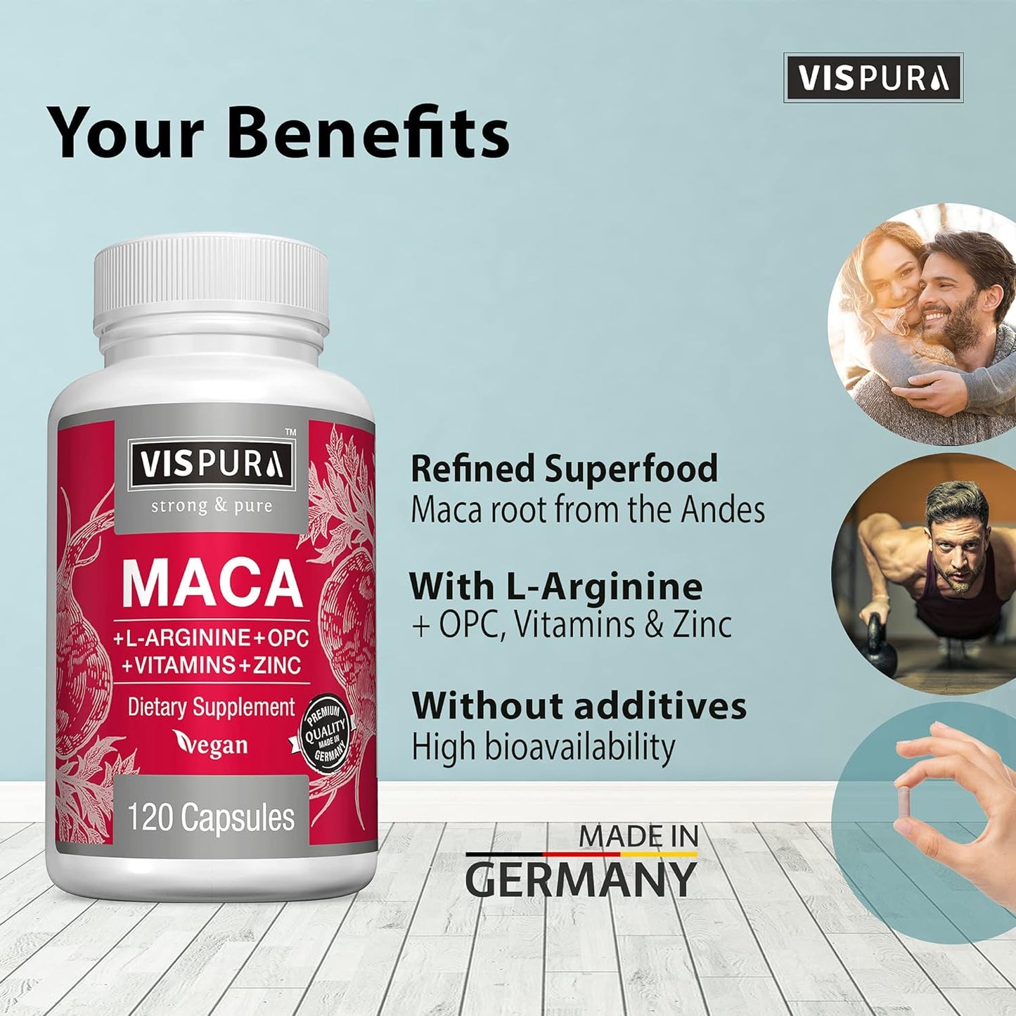 Maca Root Capsules 5000 mg + L-Arginine -120 capsules