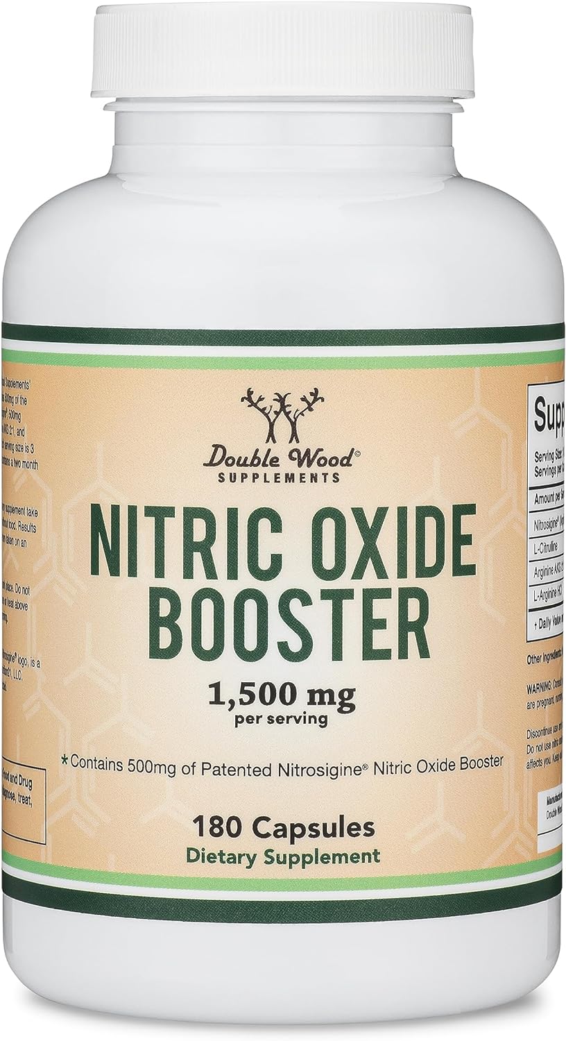 Nitric Oxide  Booster with Nitrosigine, L Arginine, and L Citrulline 180 Capsules