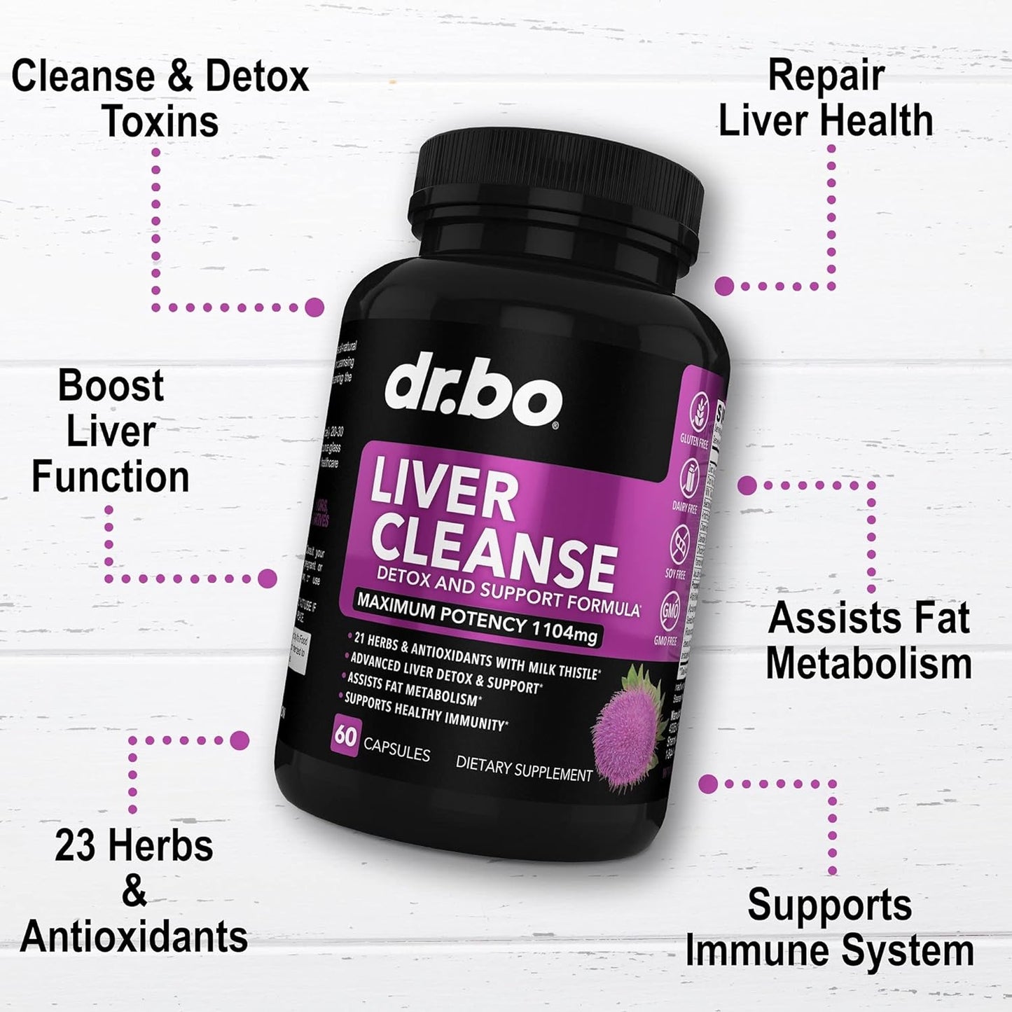 Liver Cleanse Detox Support Supplement -60 capsules