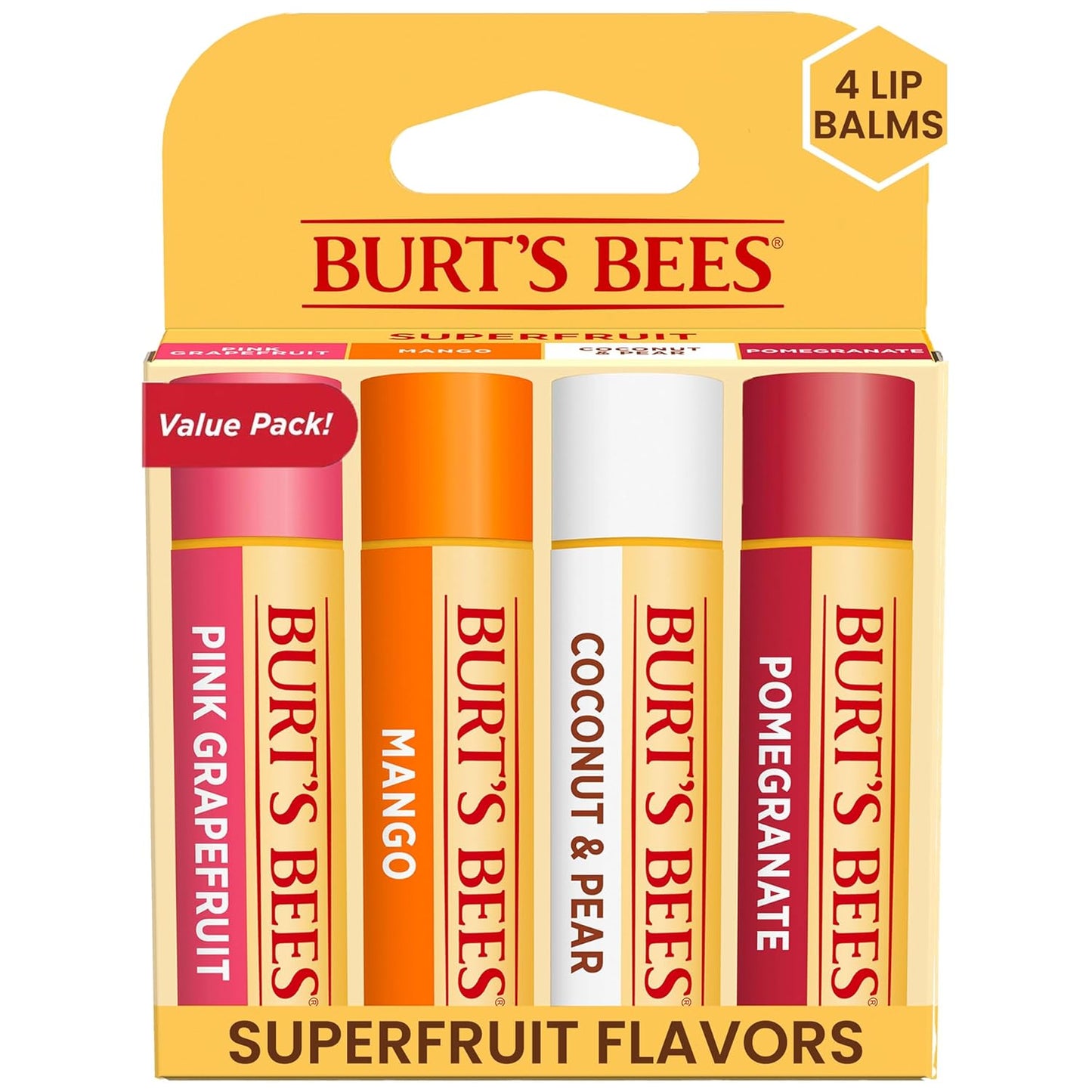 Burt's Bees Lip Balm -  4 Tubes, 0.15 oz.