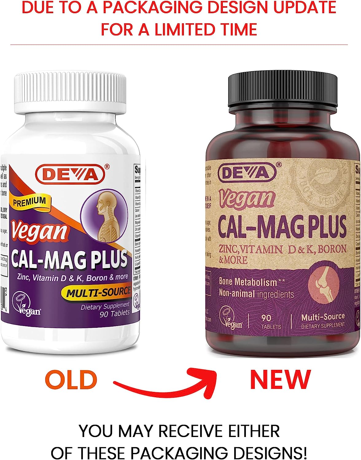 DEVA Vegan Calcium Magnesium Supplement   90-Tablets, 2-Pack