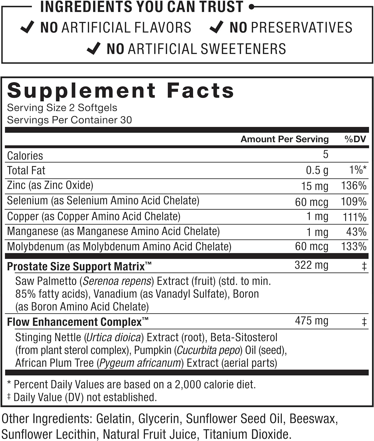 Force Factor Prostate Saw Palmetto and Beta Sitosterol Supplement for Men, Prostate Health 60 softgles