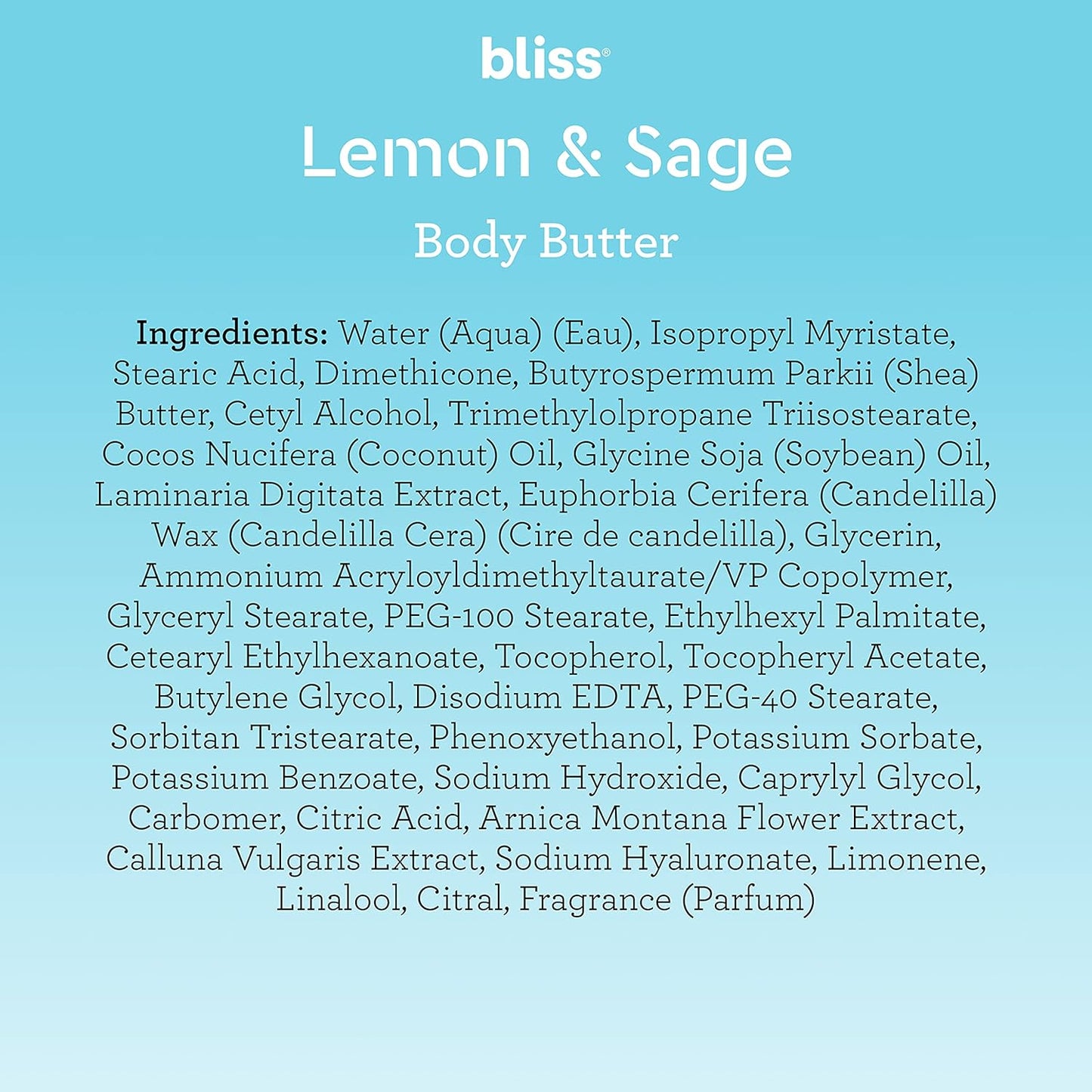 Bliss Lemon and Sage Body Butter Maximum Moisture Cream