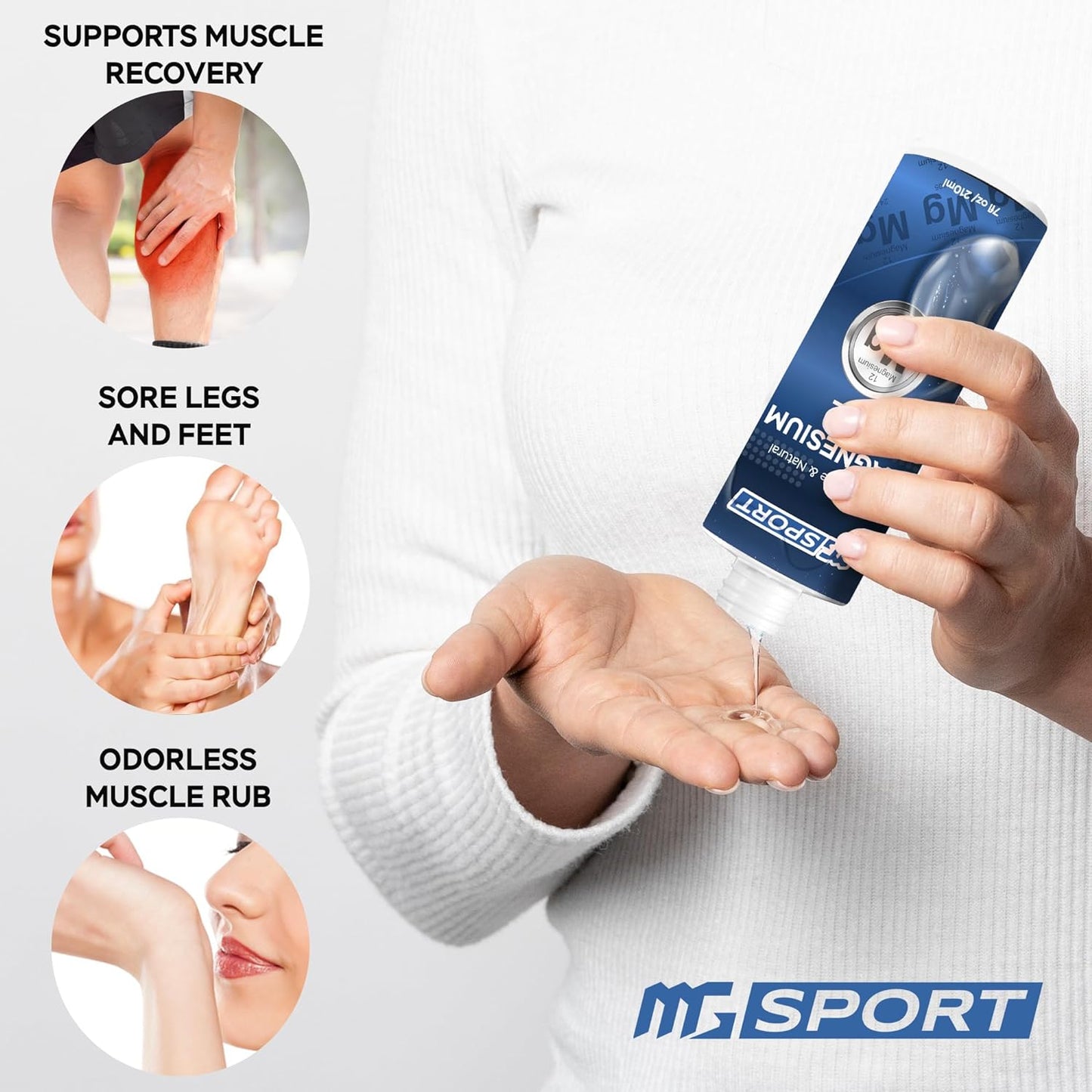 MgSport Magnesium Gel for Leg Cramps 7 oz.