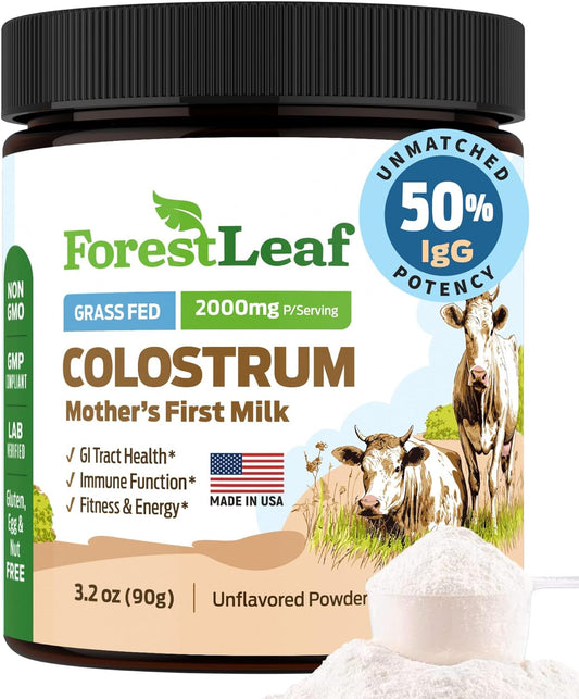 ForestLeaf Colostrum Powder 50% IgG Highest Concentration 3.2 oz