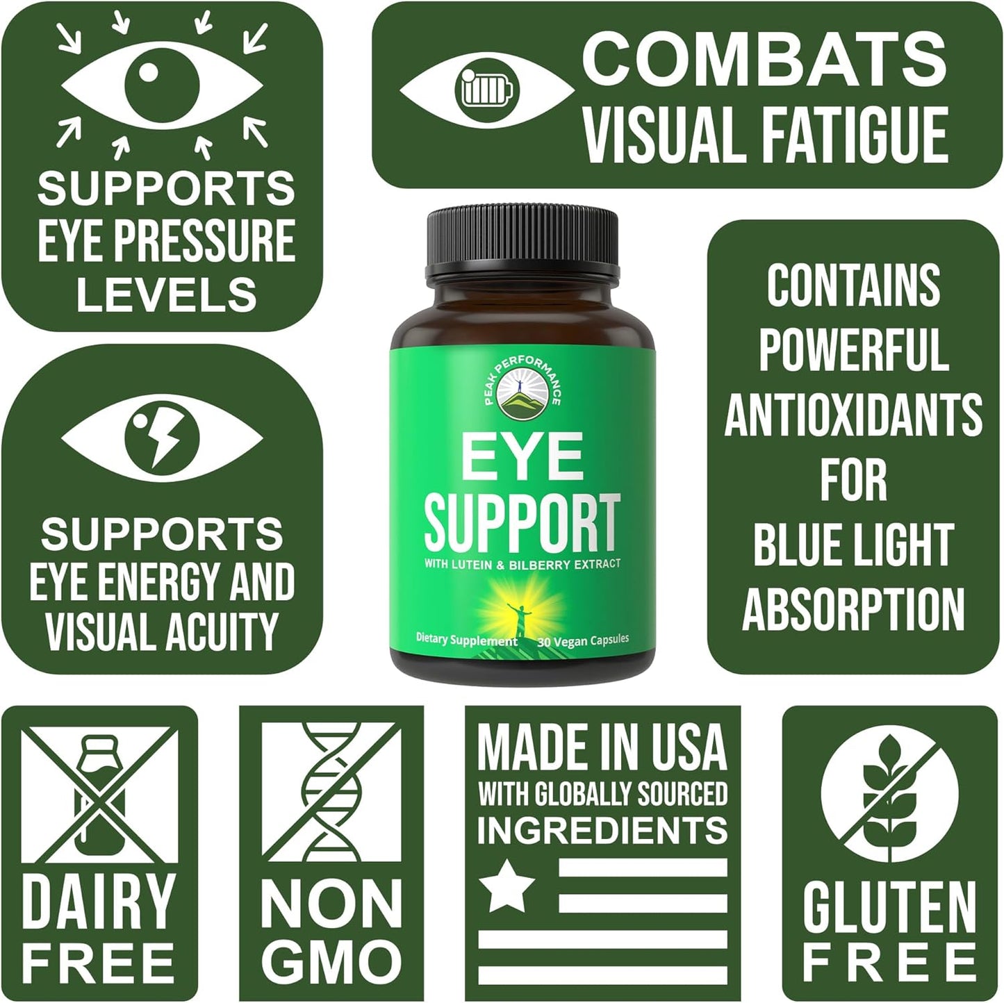 Peak Performance Eye Vitamins - Top Eye Support Supplement