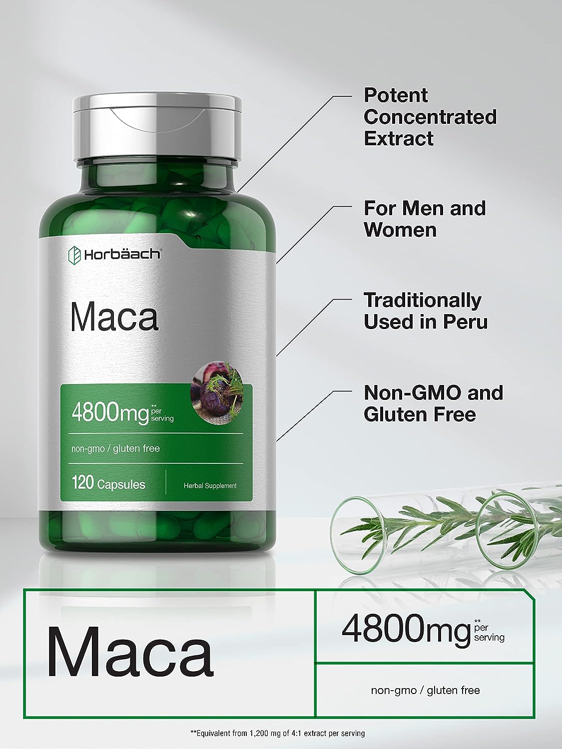 Maca Root  High Potency Extract for Men and Women 120 capsules