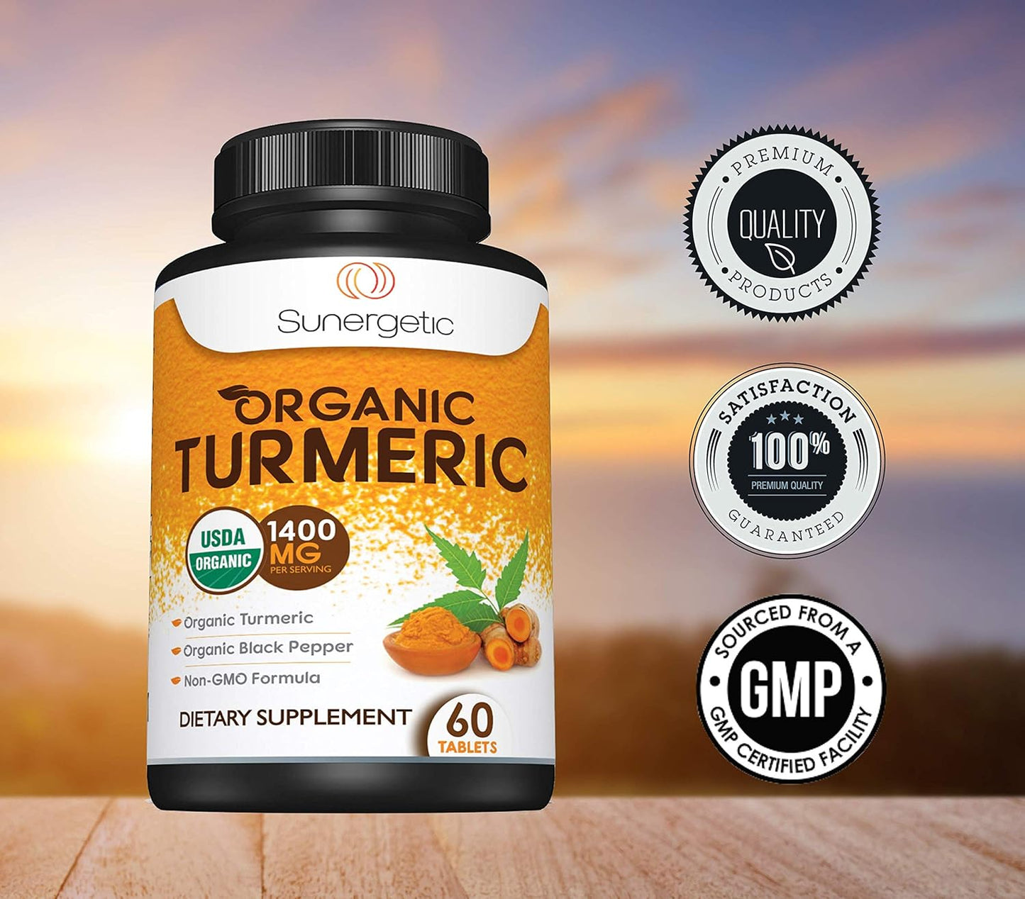 USDA Certified Organic Turmeric Supplement –60 Count