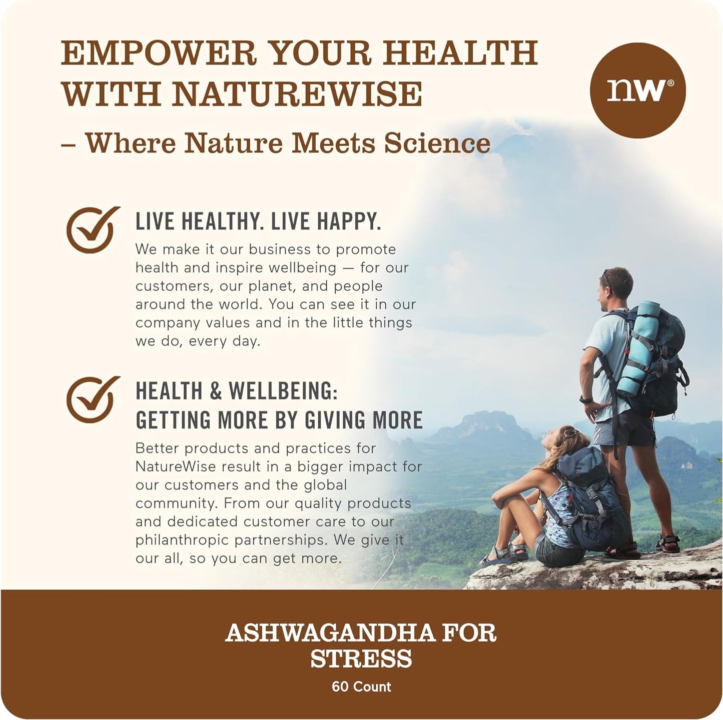 NatureWise Ashwagandha for Stress 60 count