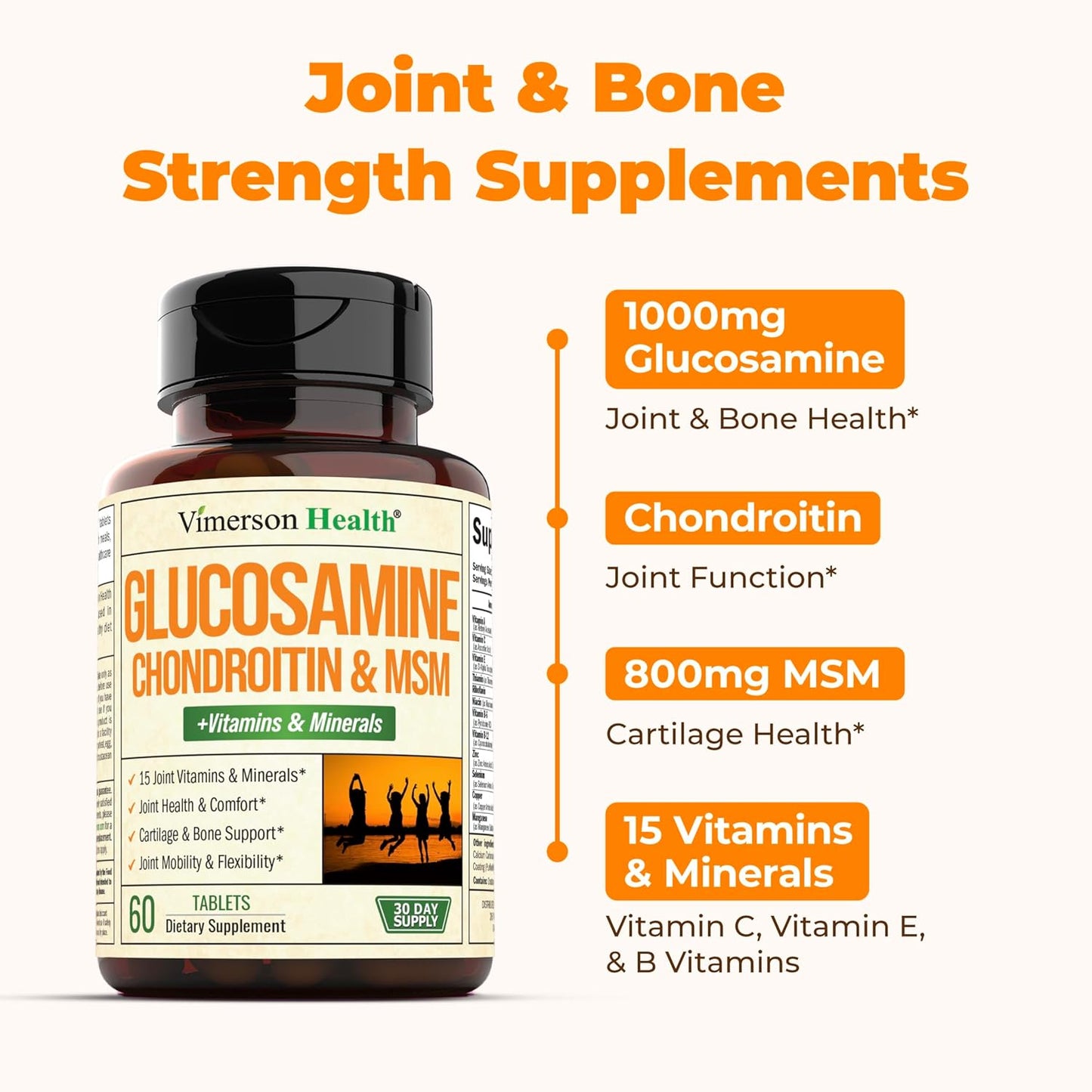 Glucosamine Chondroitin MSM - Joint Support Supplement - 60 Tablets