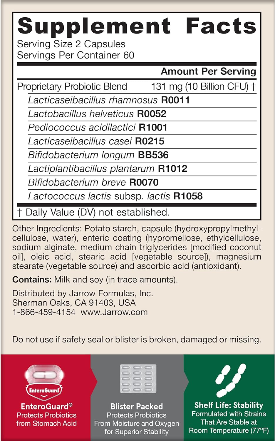 Jarrow Formulas Jarro-Dophilus EPS Probiotics  120 Veggie Capsules