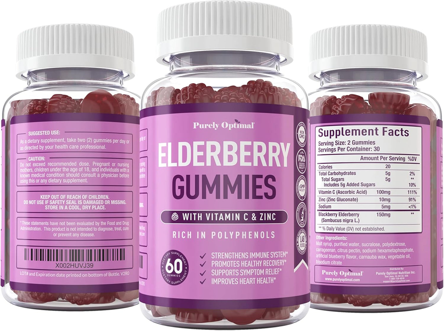 Purely Optimal Premium Elderberry  - 60 Gummies