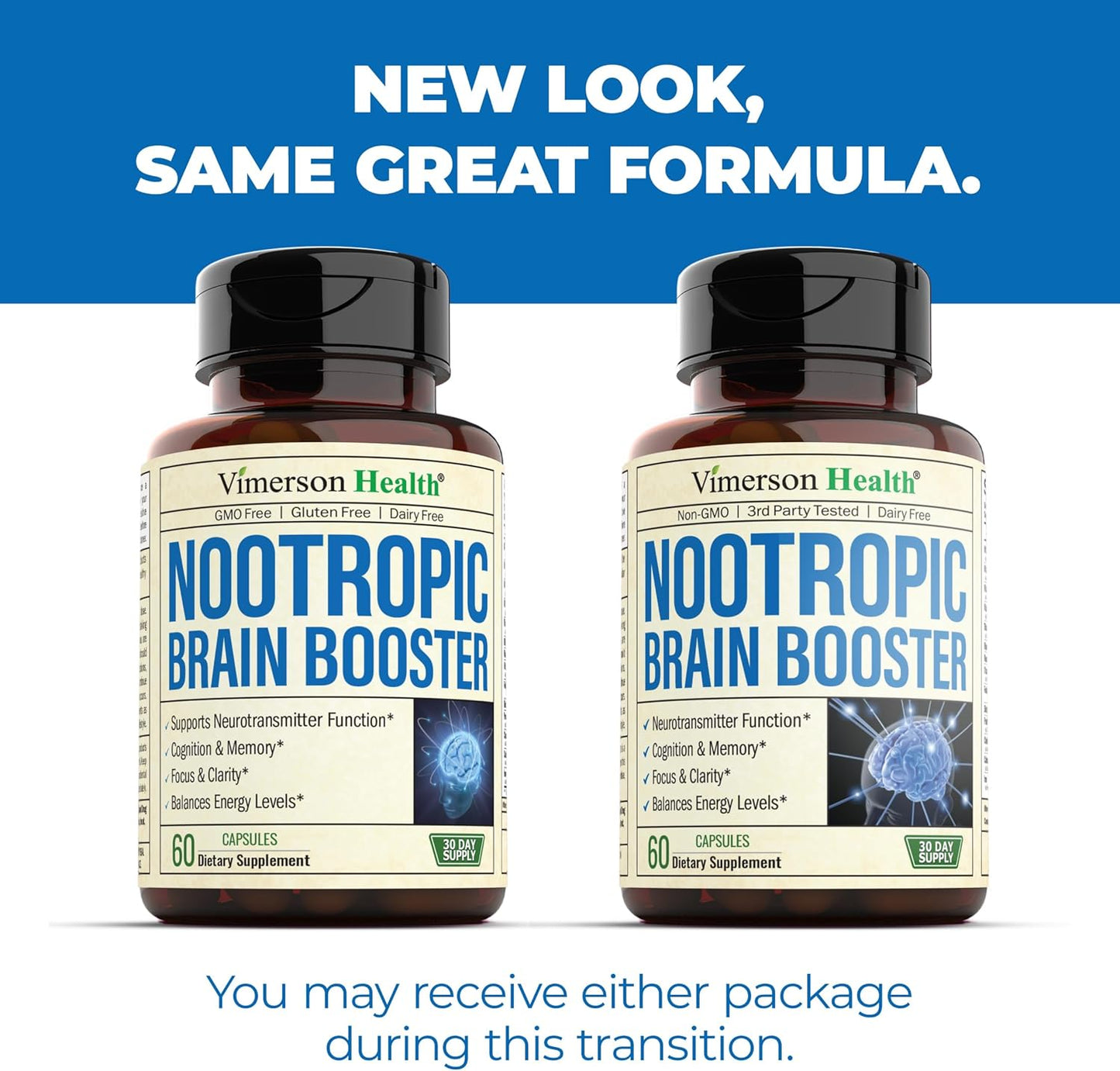 Nootropics Brain Support Supplement -60 Capsules