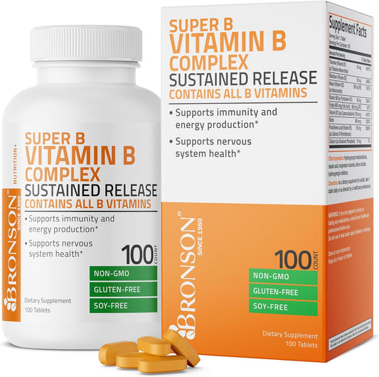 Bronson Super B Vitamin B Complex Sustained Slow Release