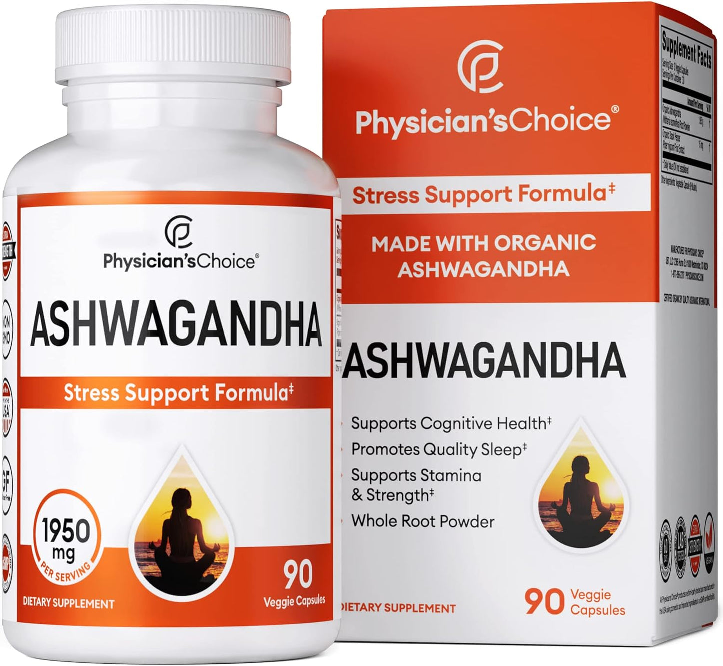 Pure Ashwagandha Root Powder Supplement - 90 count