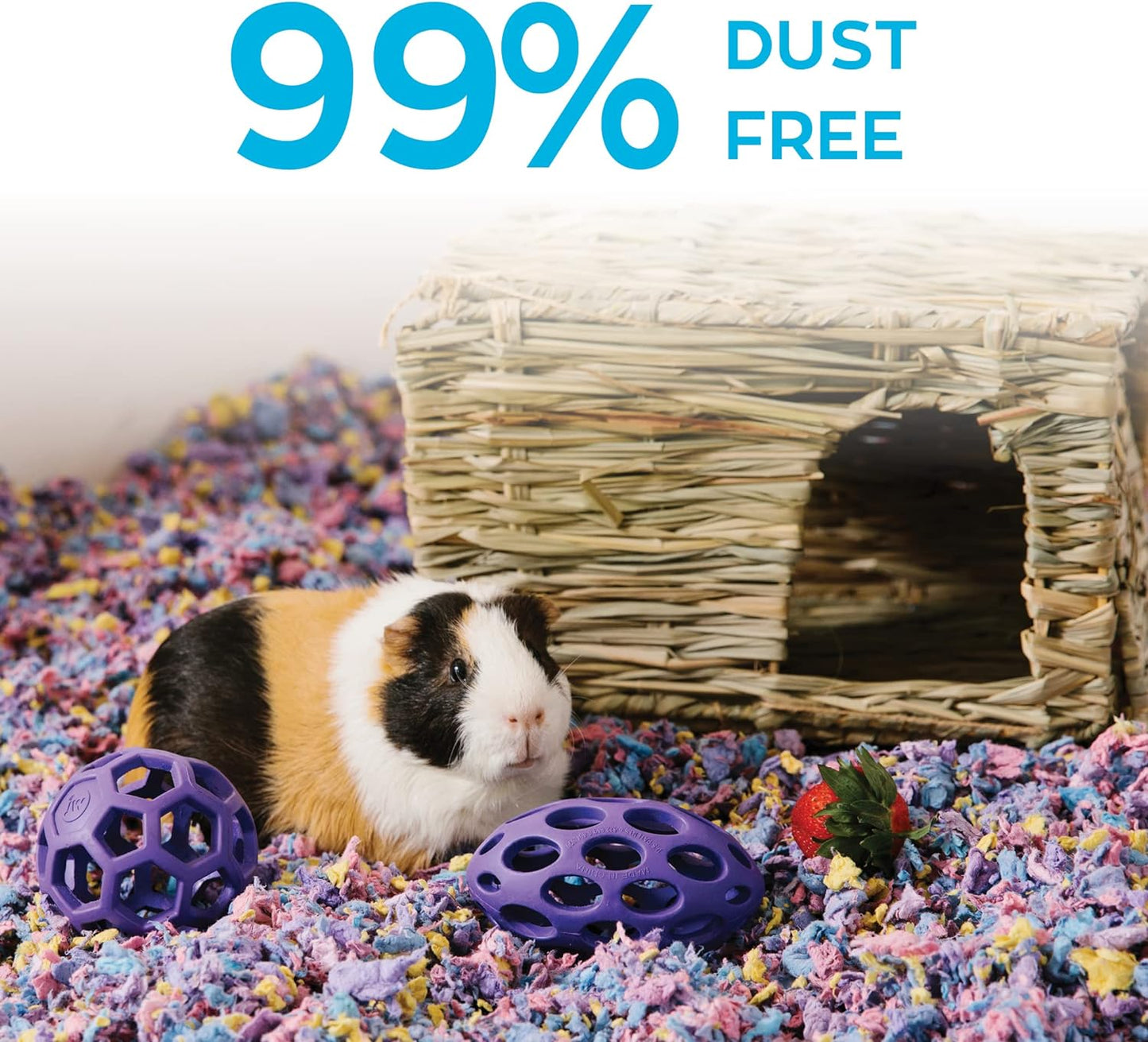 Carefresh 99% Dust-Free Confetti Natural Paper Small Pet Bedding with Odor Control, 10 L