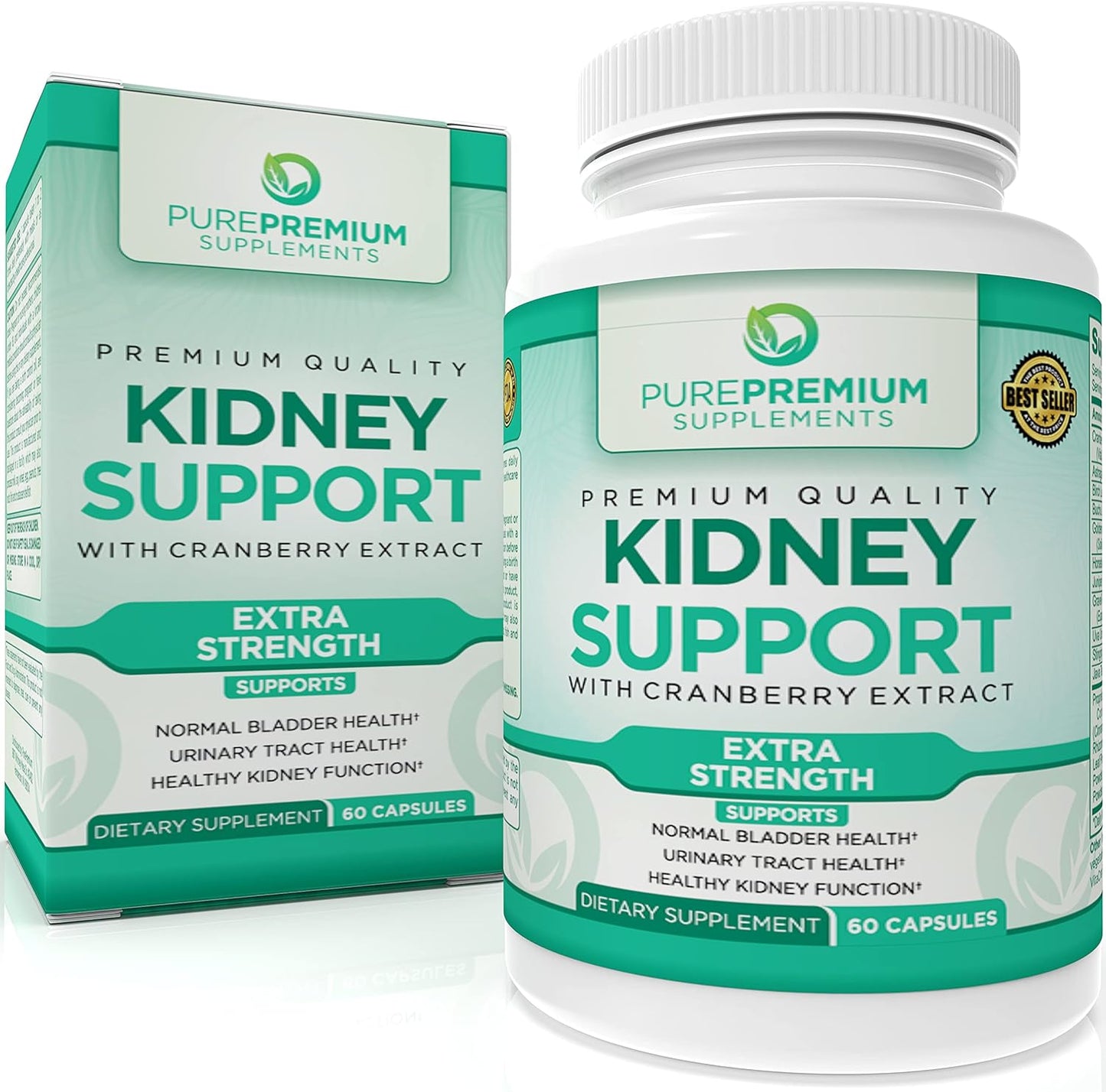 PurePremium Kidney Support Supplement with Cranberry Extract 60 Capsules