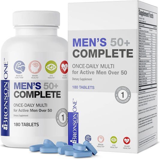 Bronson ONE Daily Mens 50+ Complete Multivitamin Multimineral, 180 Tablets