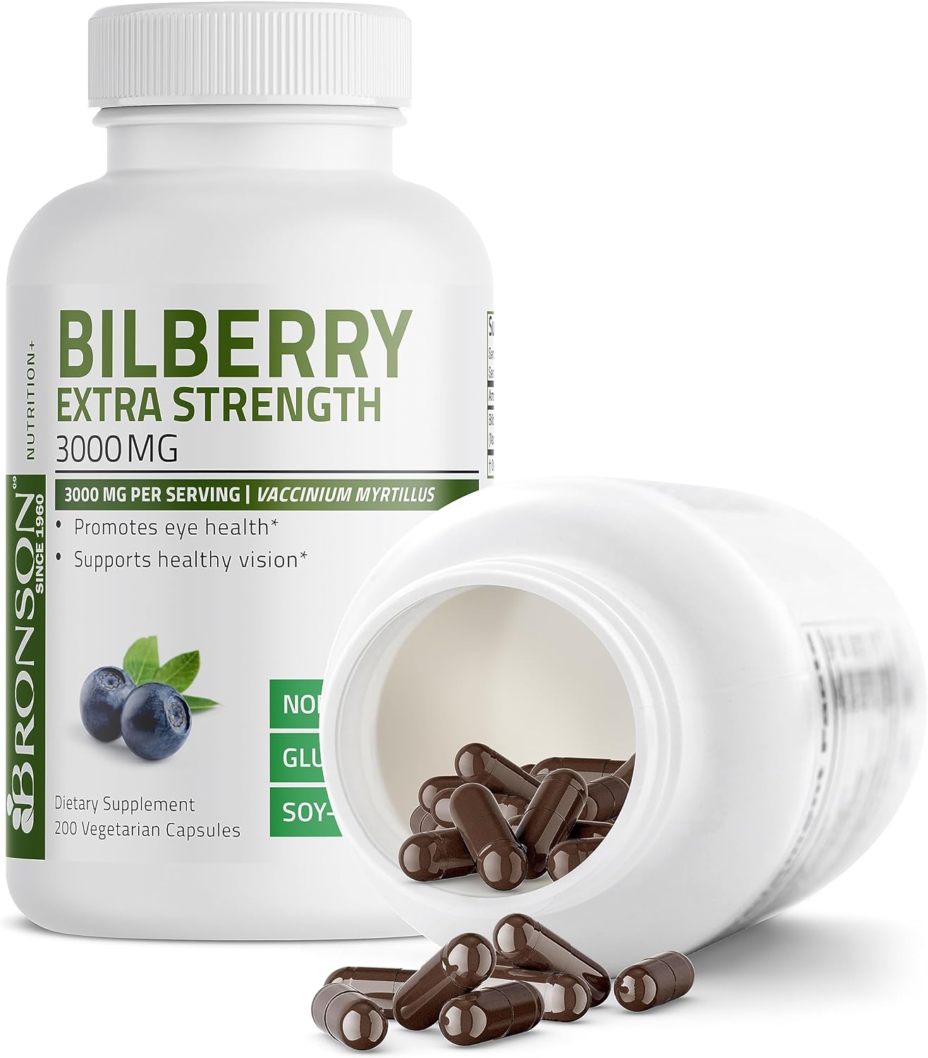 Bronson Bilberry Extra Strength 200 Vegetarian Capsules