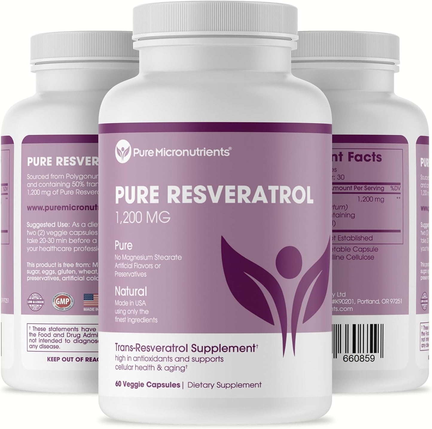 Pure Micronutrients - Pure Resveratrol Supplement 60 Vegan Capsules