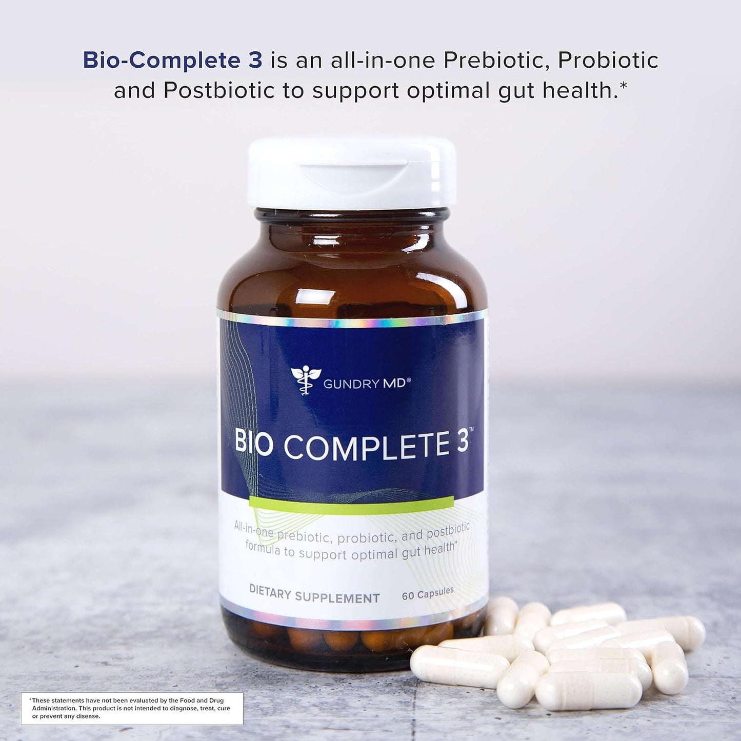 Gundry MD® Bio Complete 3 - Prebiotic, Probiotic Postbiotic to Support Optimal Gut Health 60 Capsule