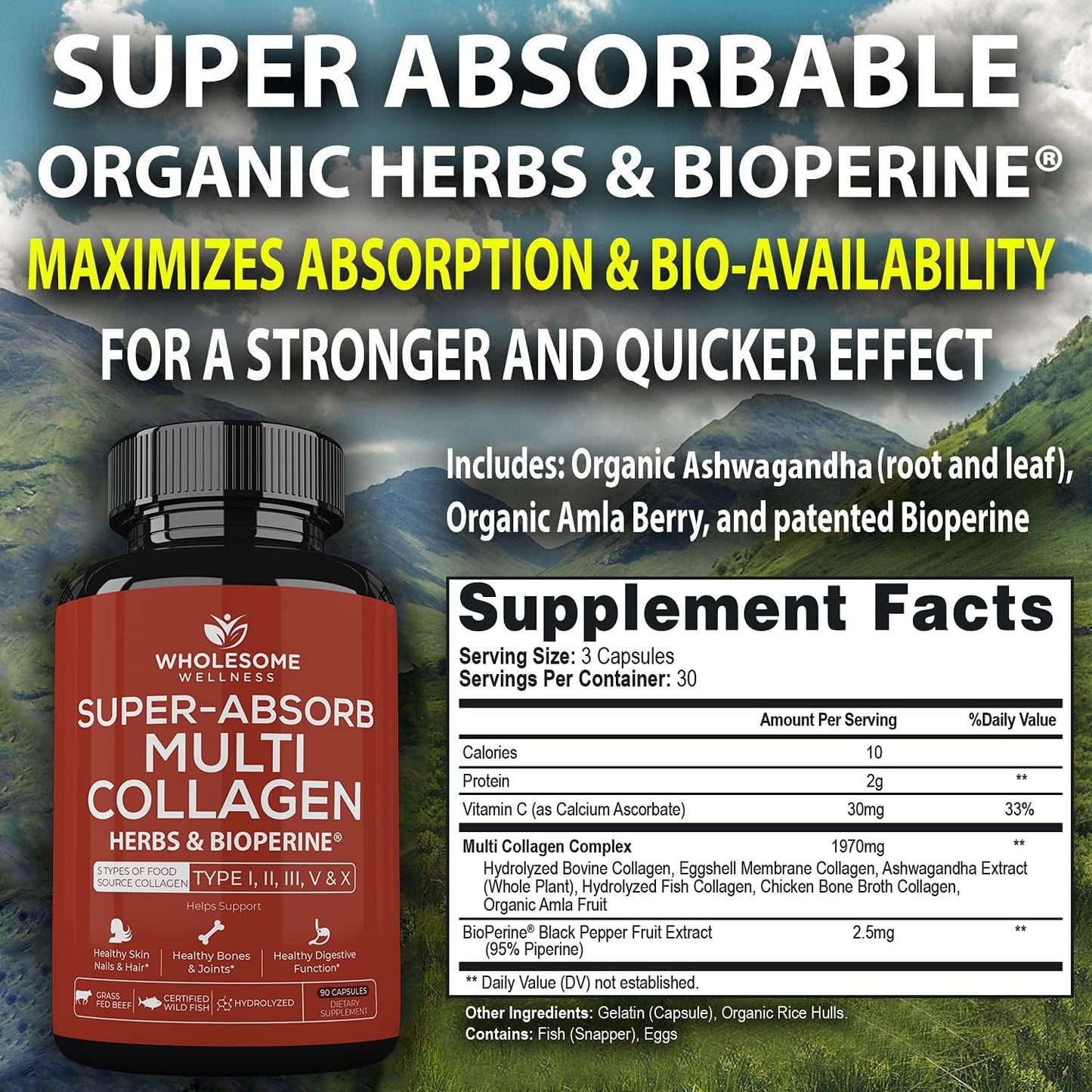 Super-Absorb Multi Collagen Pills 90 Capsules