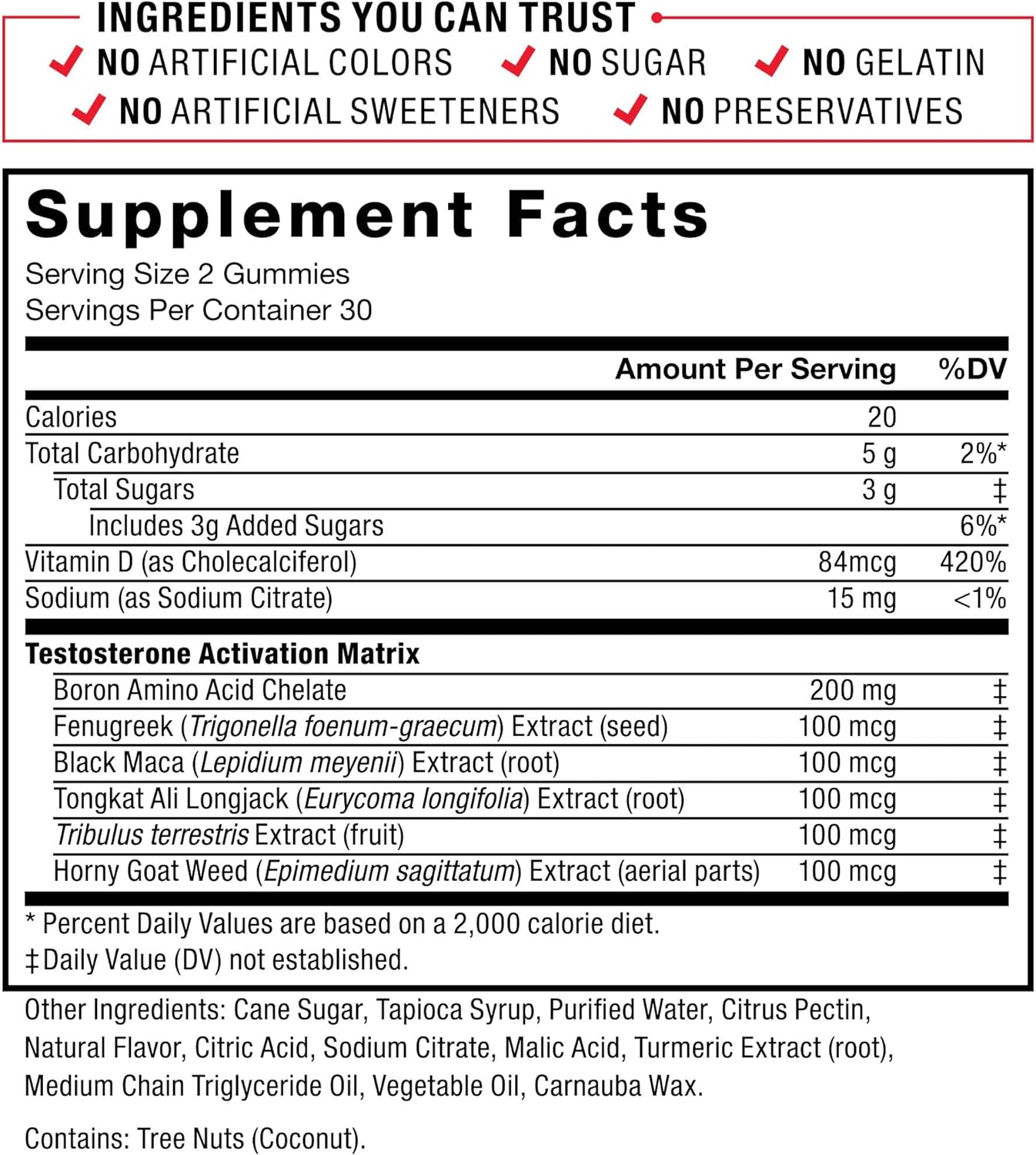 Force Factor Test X180 Gummies Testosterone Booster for Men 60 Gummies