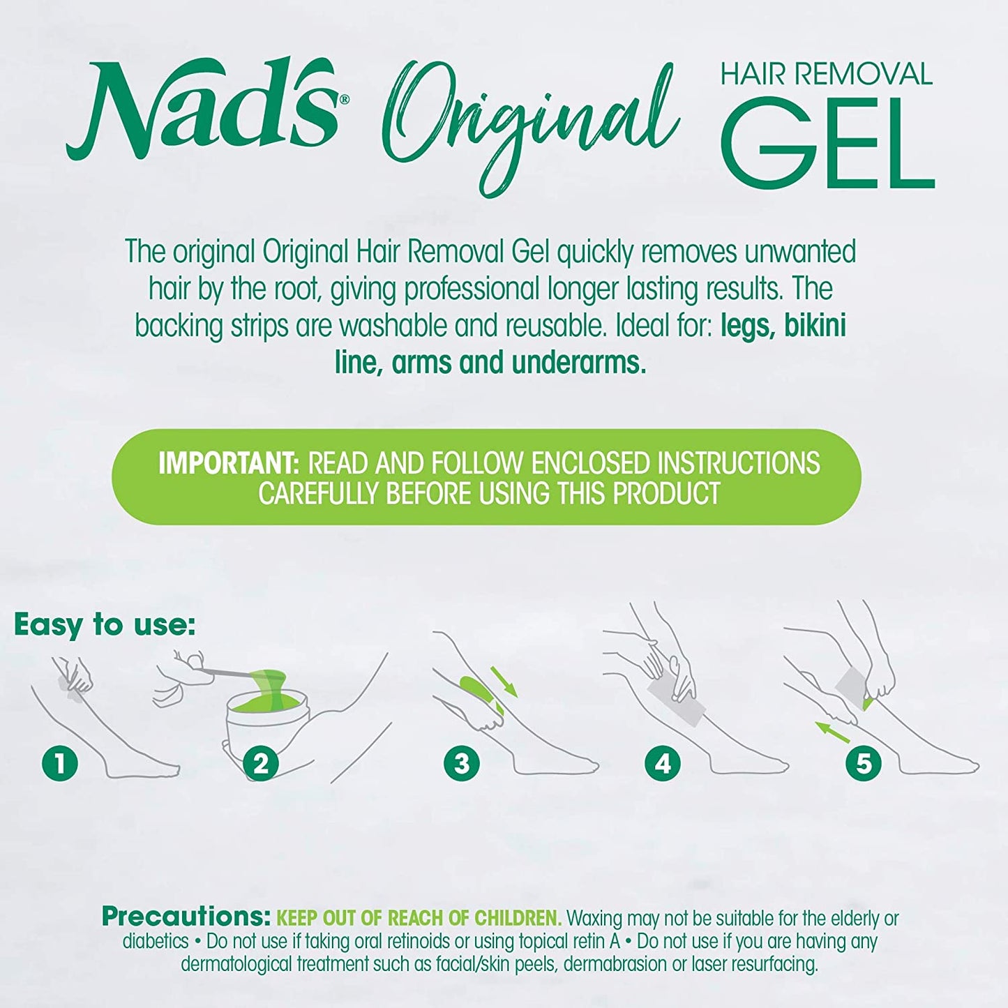 Nad's Original Natural Hair Removal Gel Wax Kit