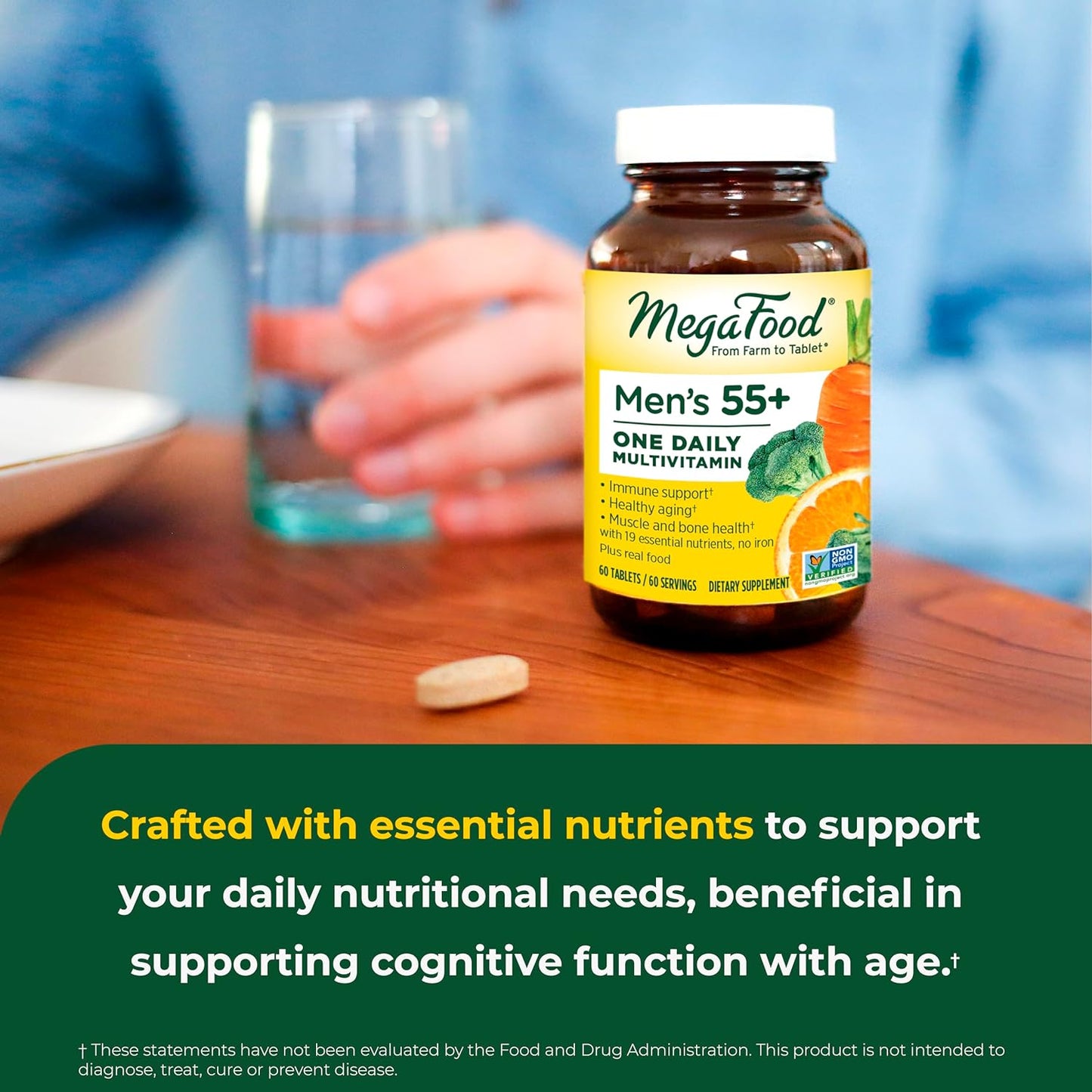 MegaFood Men's 55+ One Daily - Multivitamin for Men