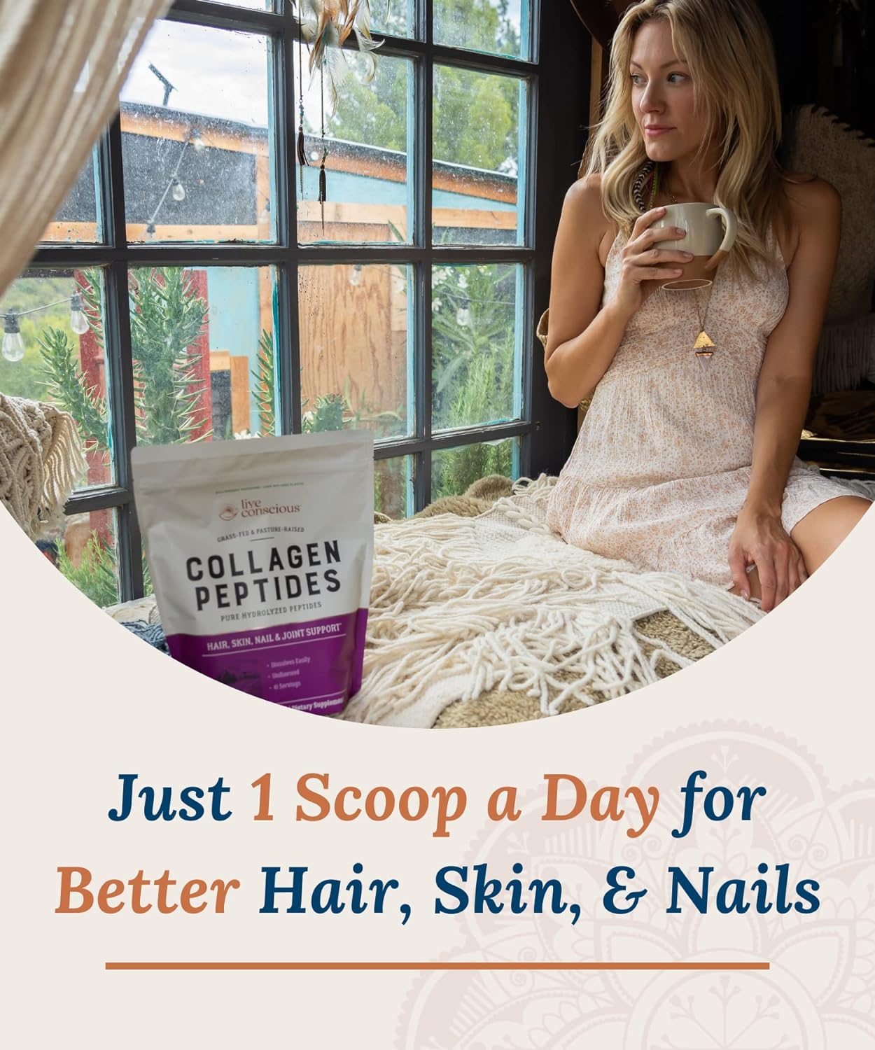 Collagen Peptides Powder Hair, Skin, Nail, and Joint Support