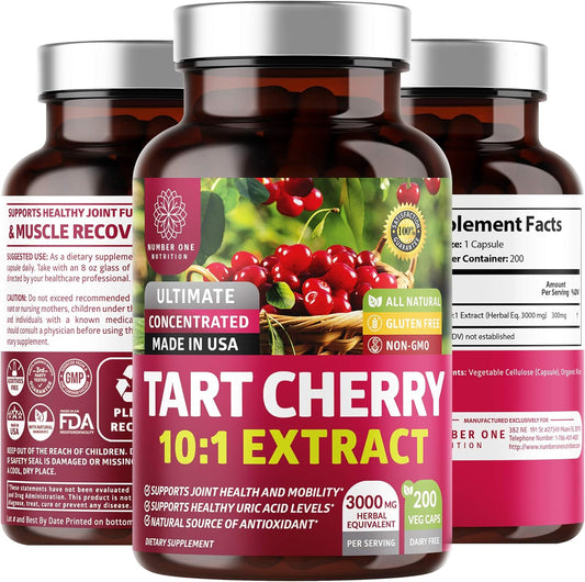 N1N Premium Tart Cherry Extract Capsules, 200 Veg Caps