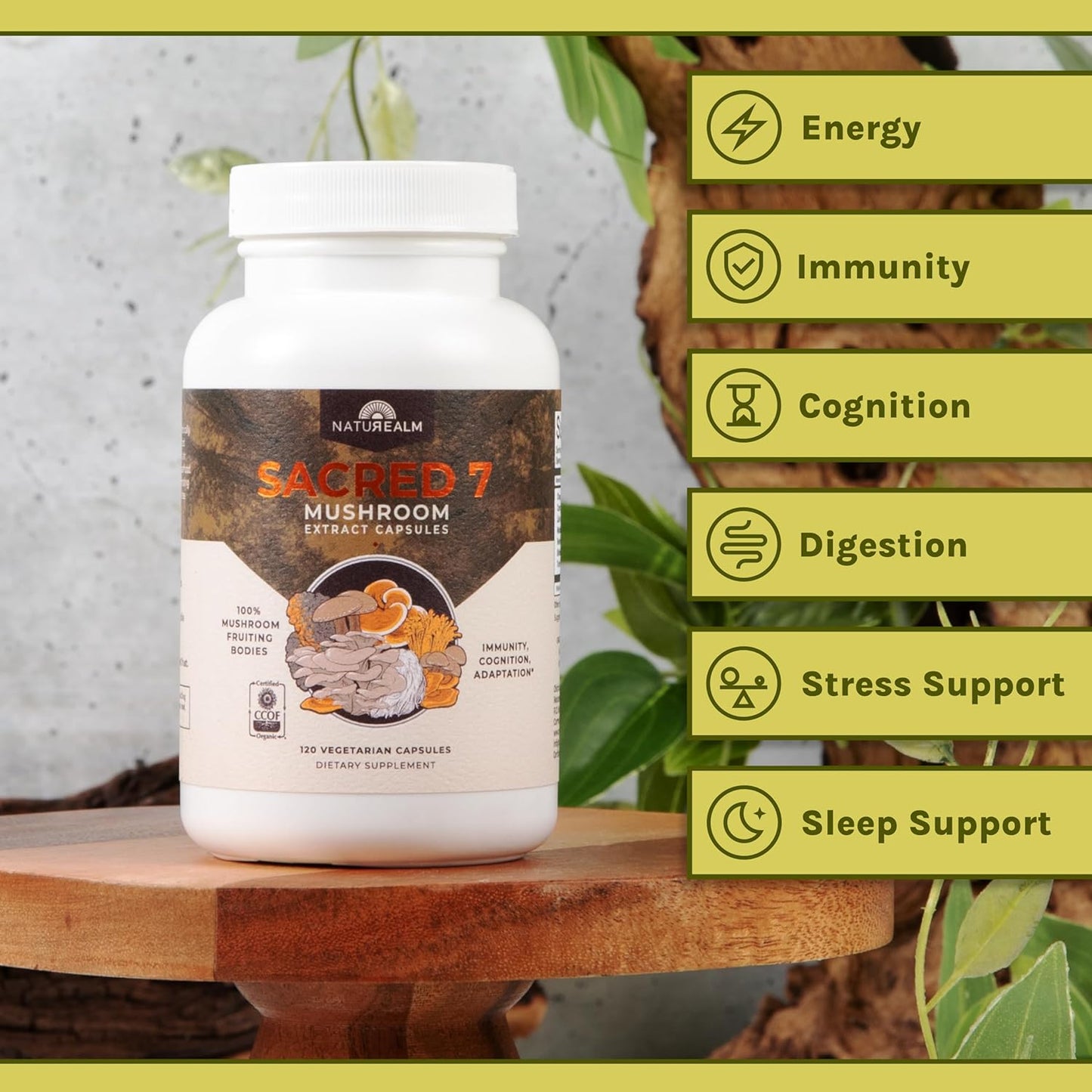 Naturealm Sacred 7 Mushroom Extract 120 Capsules