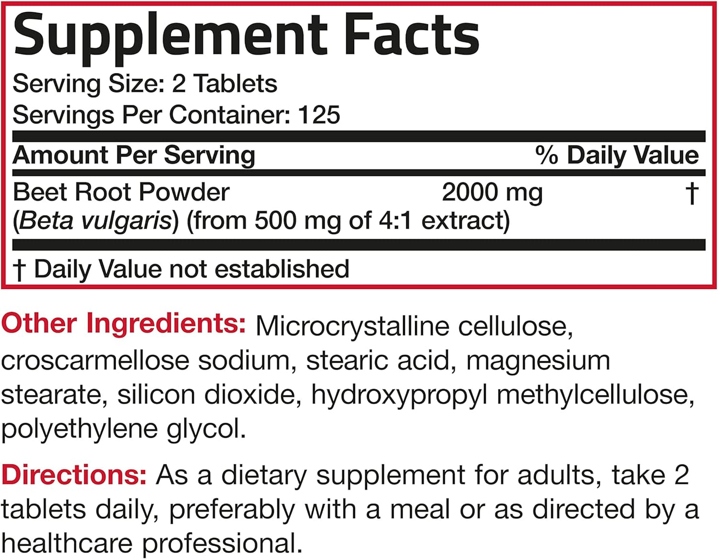 Bronson Beet Root Extra Strength , 250 Vegetarian Tablets