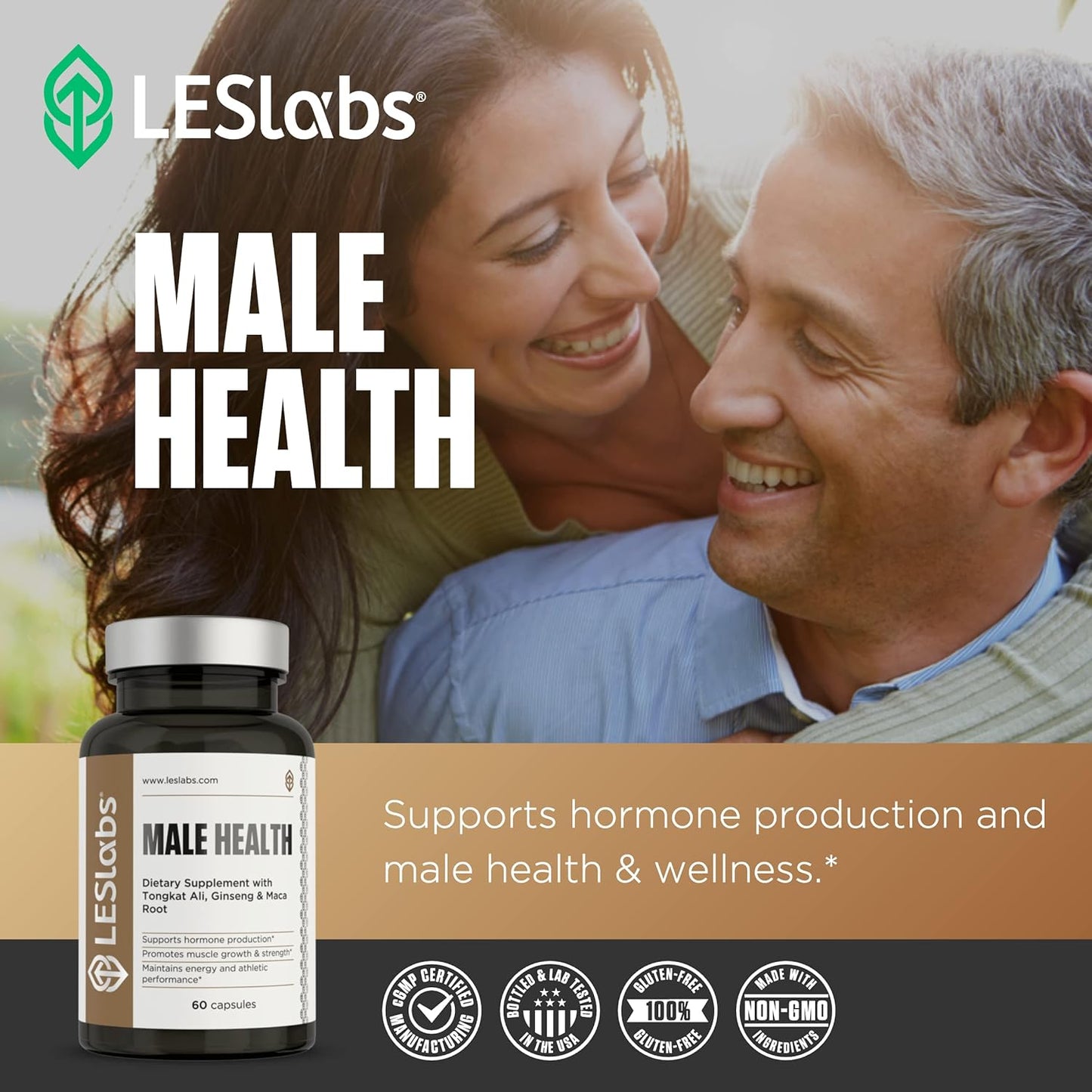 LES Labs Male Health – Enhance Hormone Production, Strength 60 Capsules