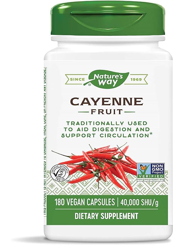 Nature's Way Cayenne Pepper,180 Vegetarian Capsules