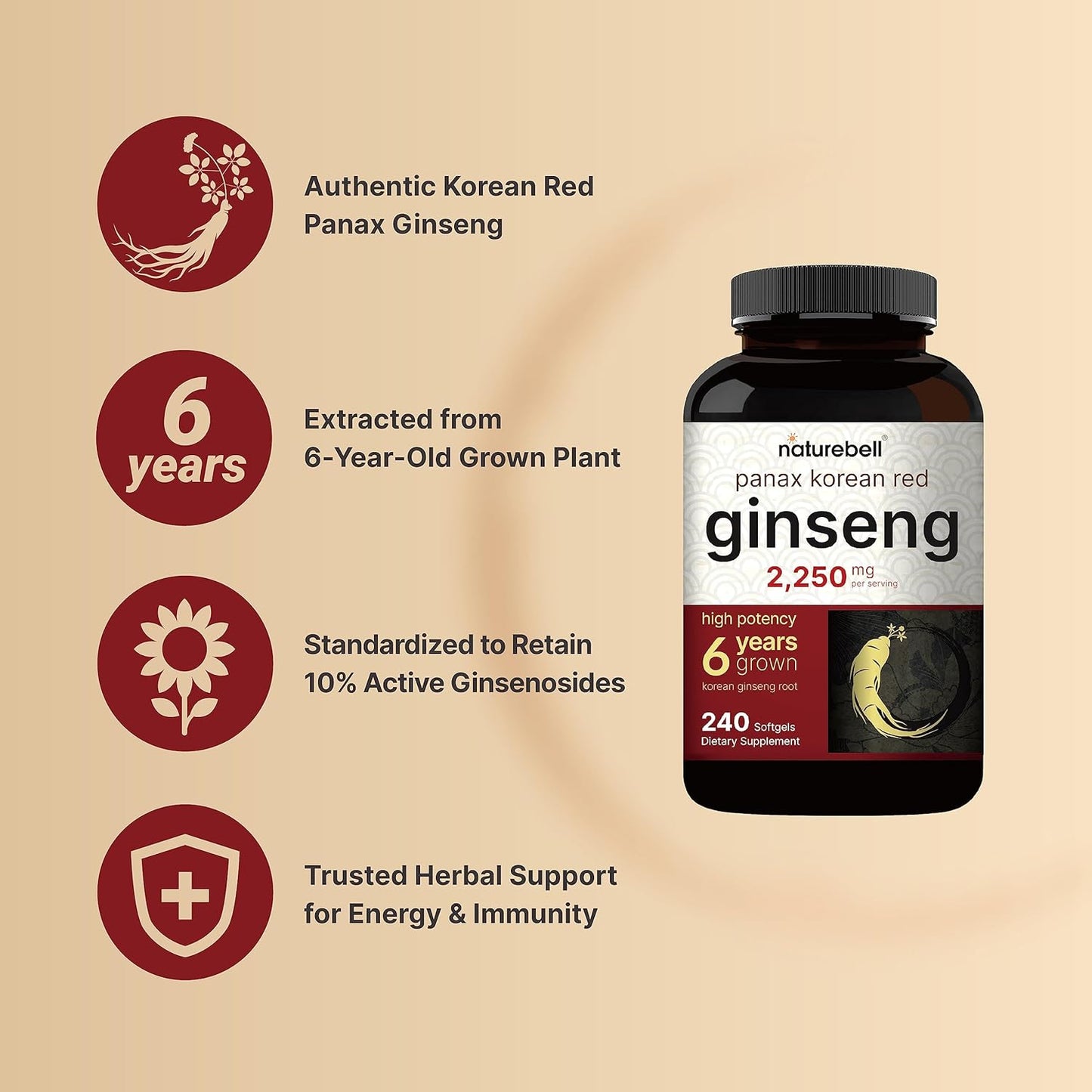 Korean Red Ginseng  240 Softgels