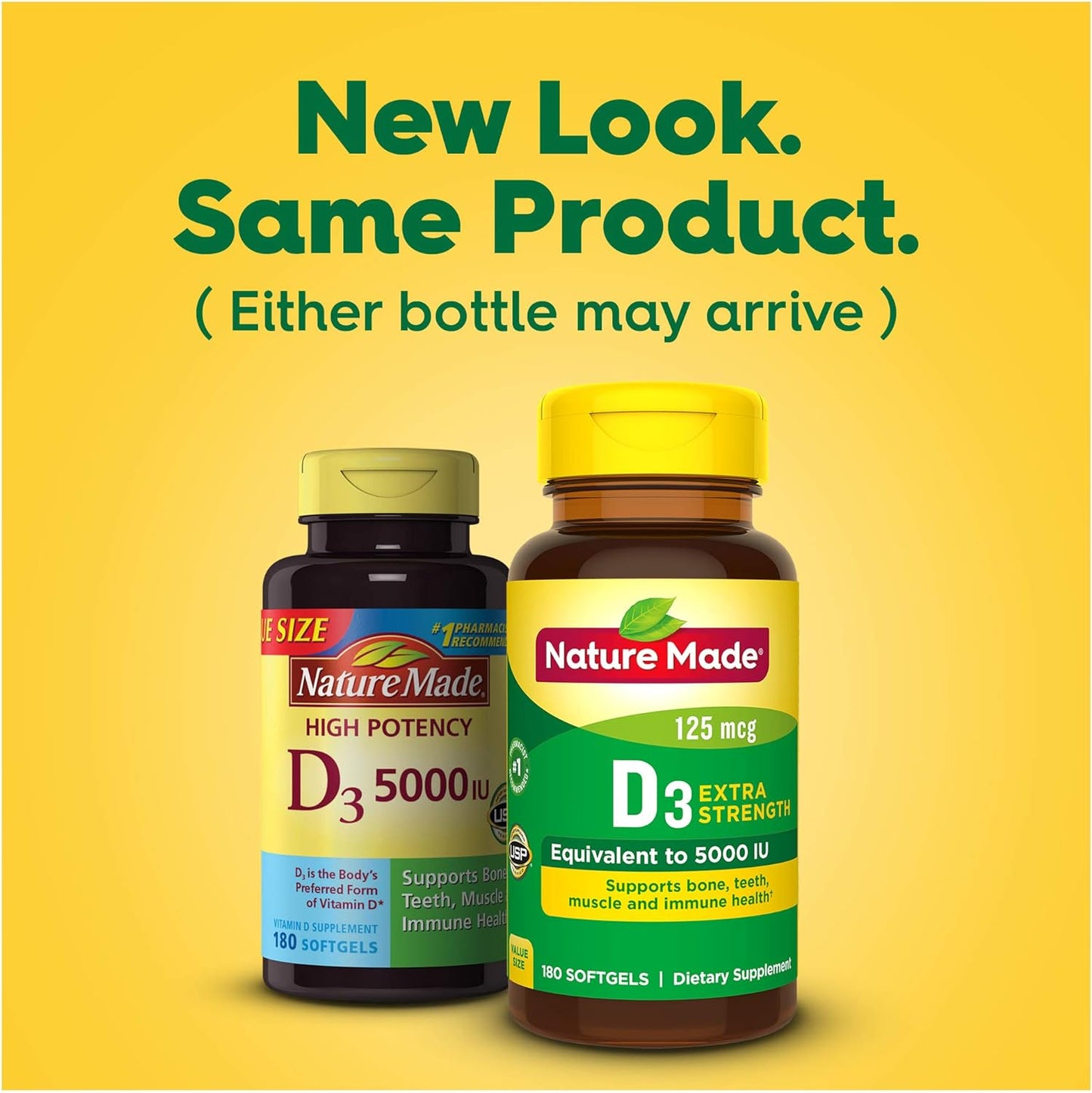 Nature Made Extra Strength Vitamin D3 5000 IU  180 Softgels