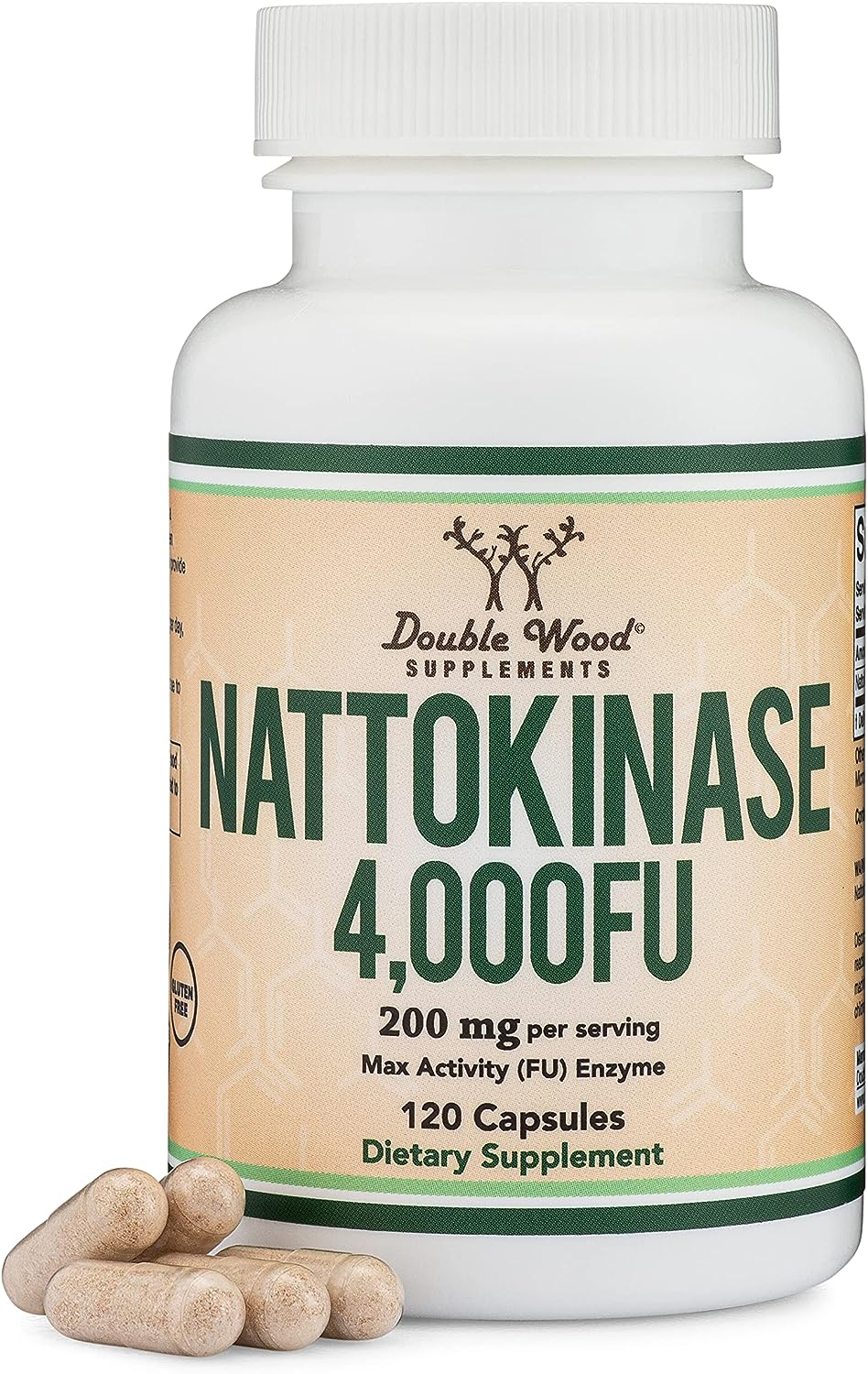 Nattokinase Supplement 4,000 FU Servings, 120 Capsules