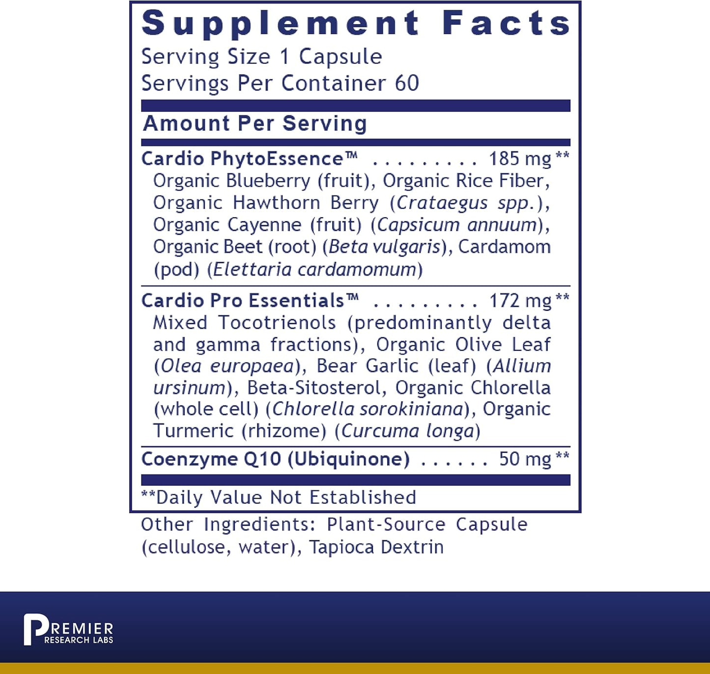 Premier Research Labs CardioVen - Herbal Heart Support - CoQ10 -  60 Plant-Source Capsules