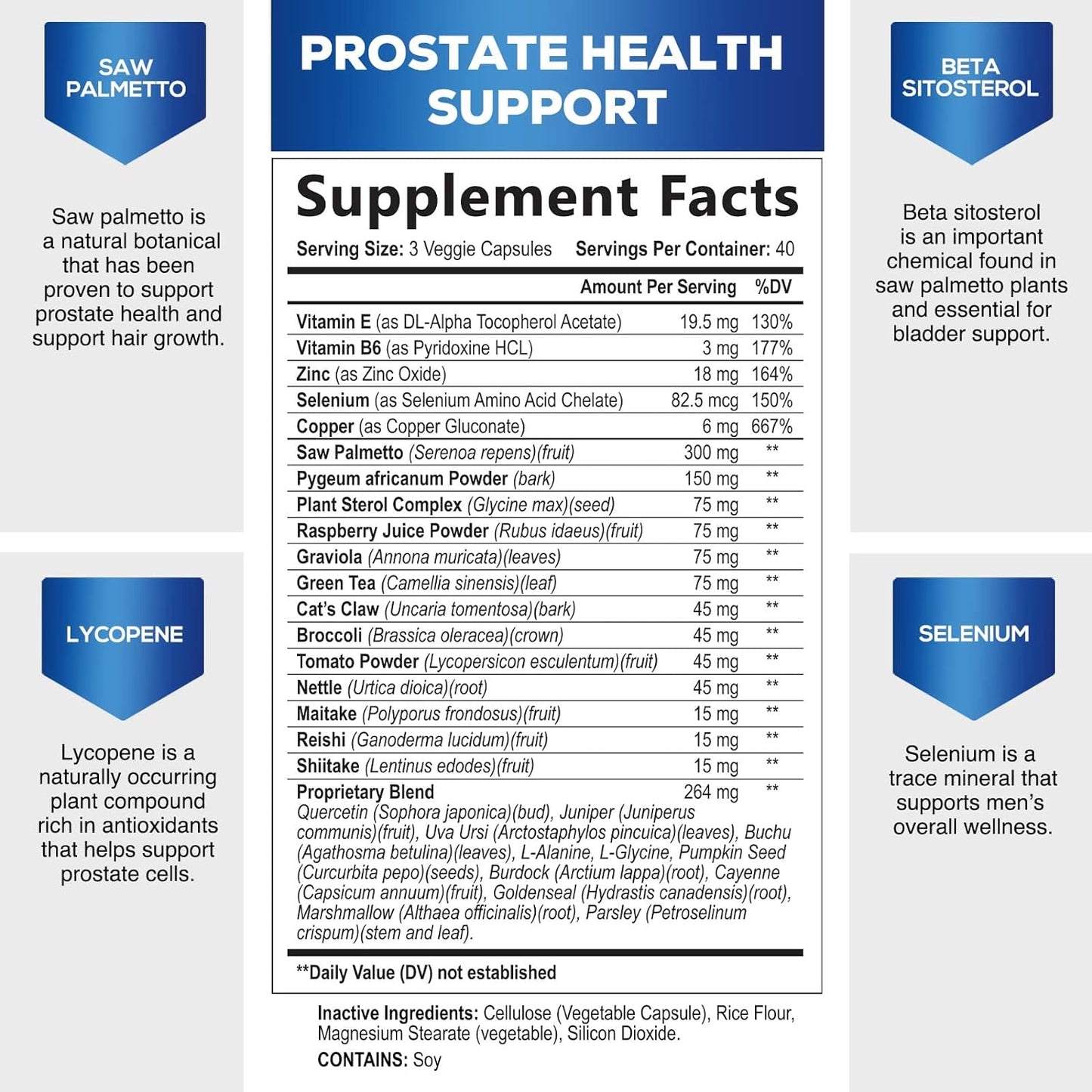 Prostate Support Supplement for Men's Health- 120 Capsules