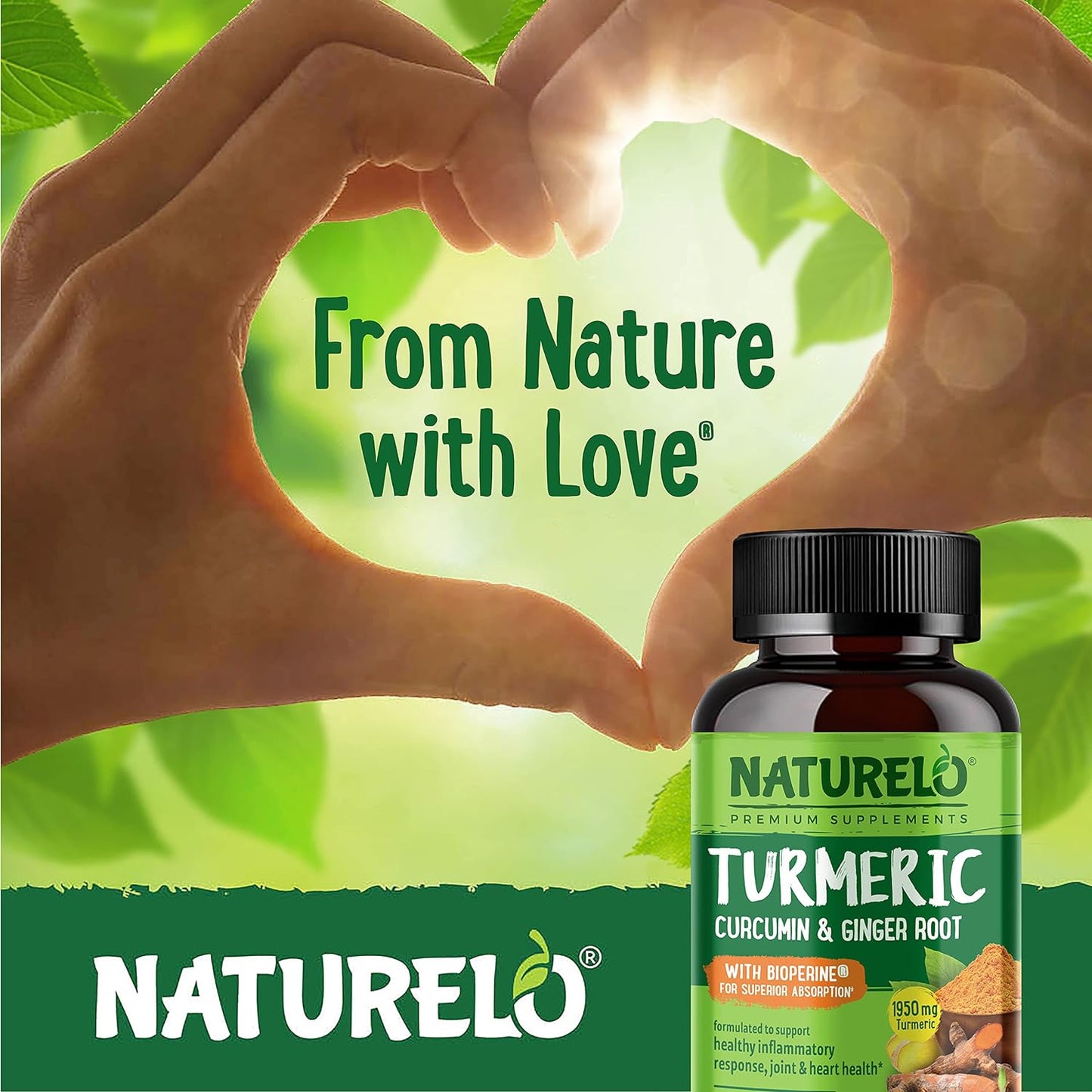 NATURELO Turmeric Curcumin - BioPerine for Better Absorption - 120 capsules